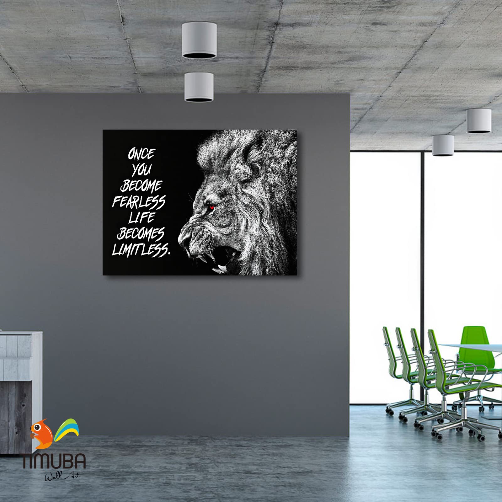 Inspirational Canvas Wall Art - Motivational Lion Quote Framed Painting for Home & Office Decor (32x48 Inches) - Perfect for Living Room, Bedroom, Study or Workspace