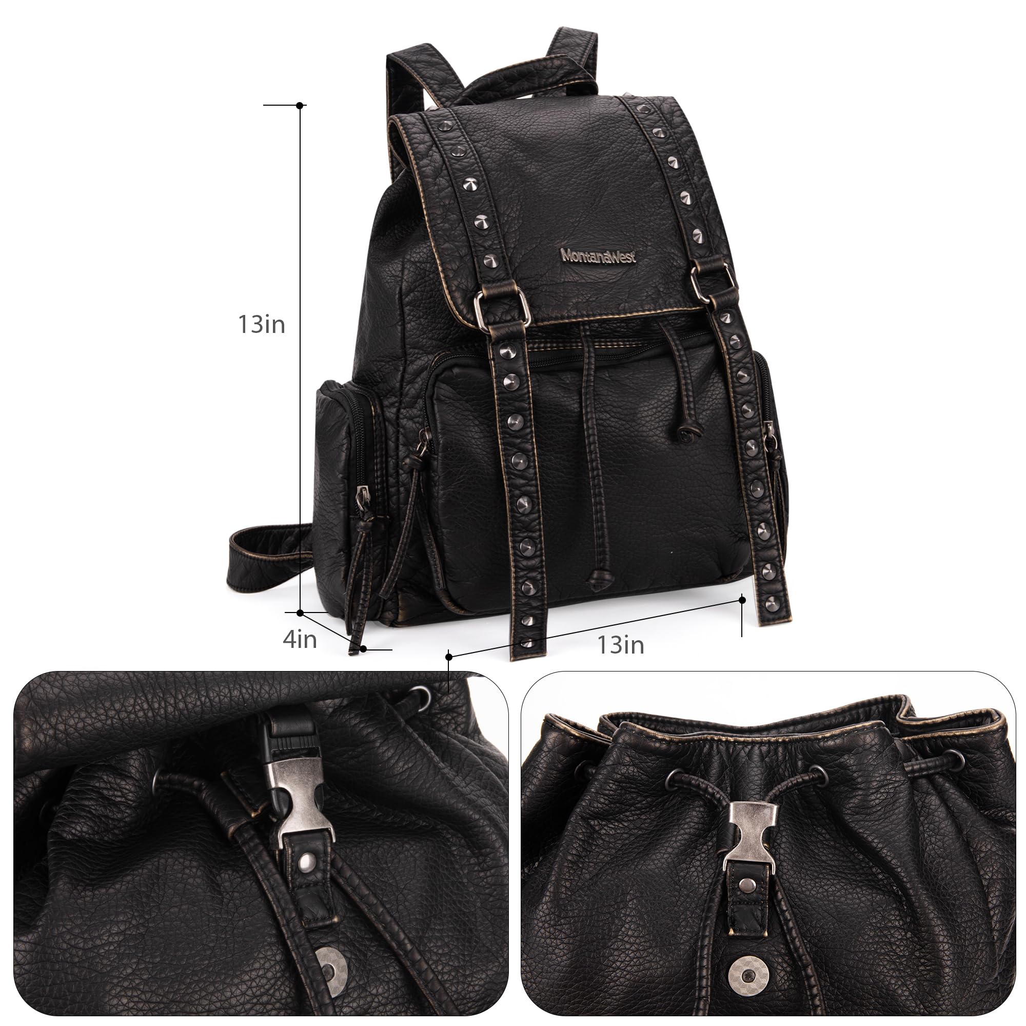 Montana West Women's Leather Backpack Purse - Stylish Travel Daypack for Casual Outings