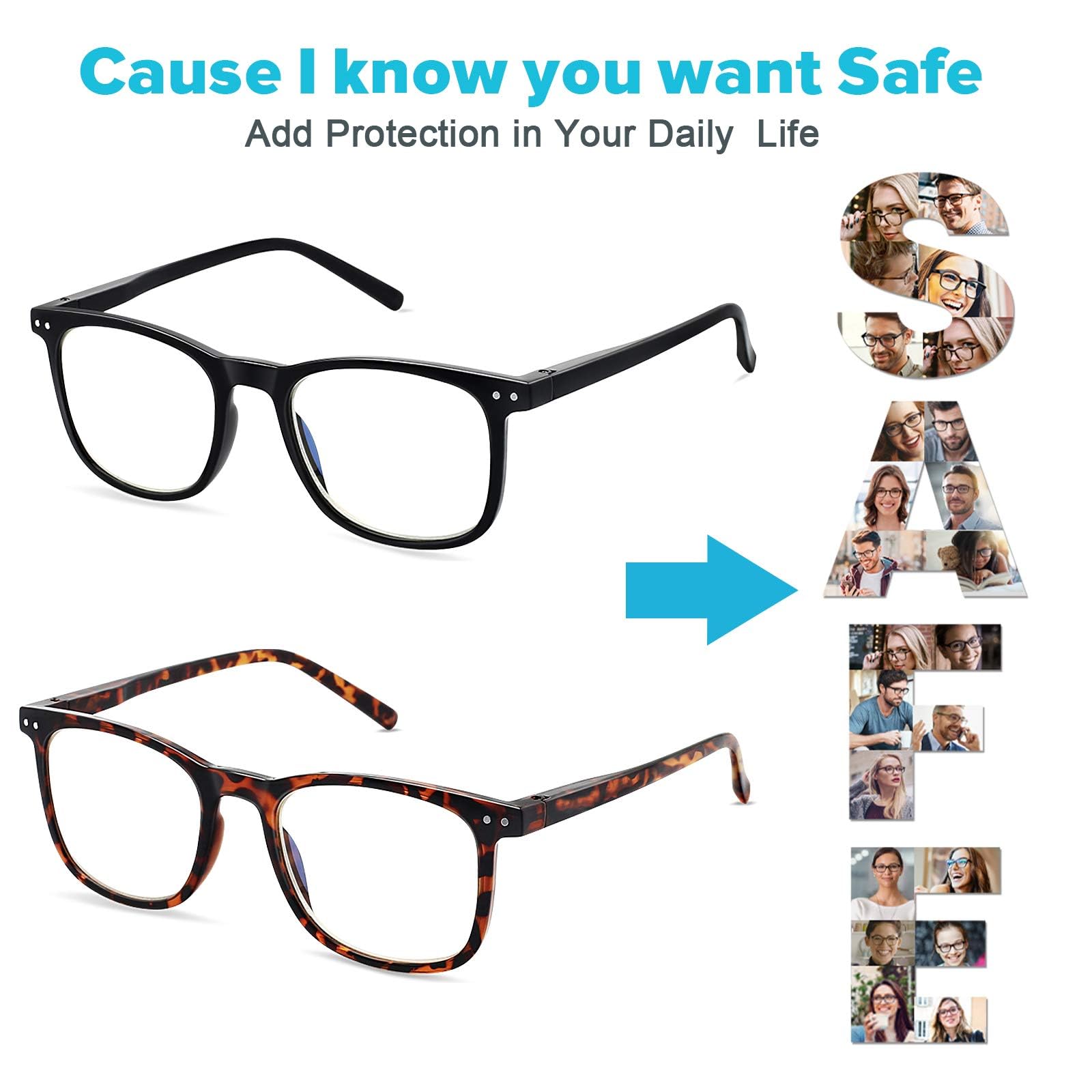 Blue Light Blocking Glasses for Men & Women - Anti Glare UV Protection for Computer Use