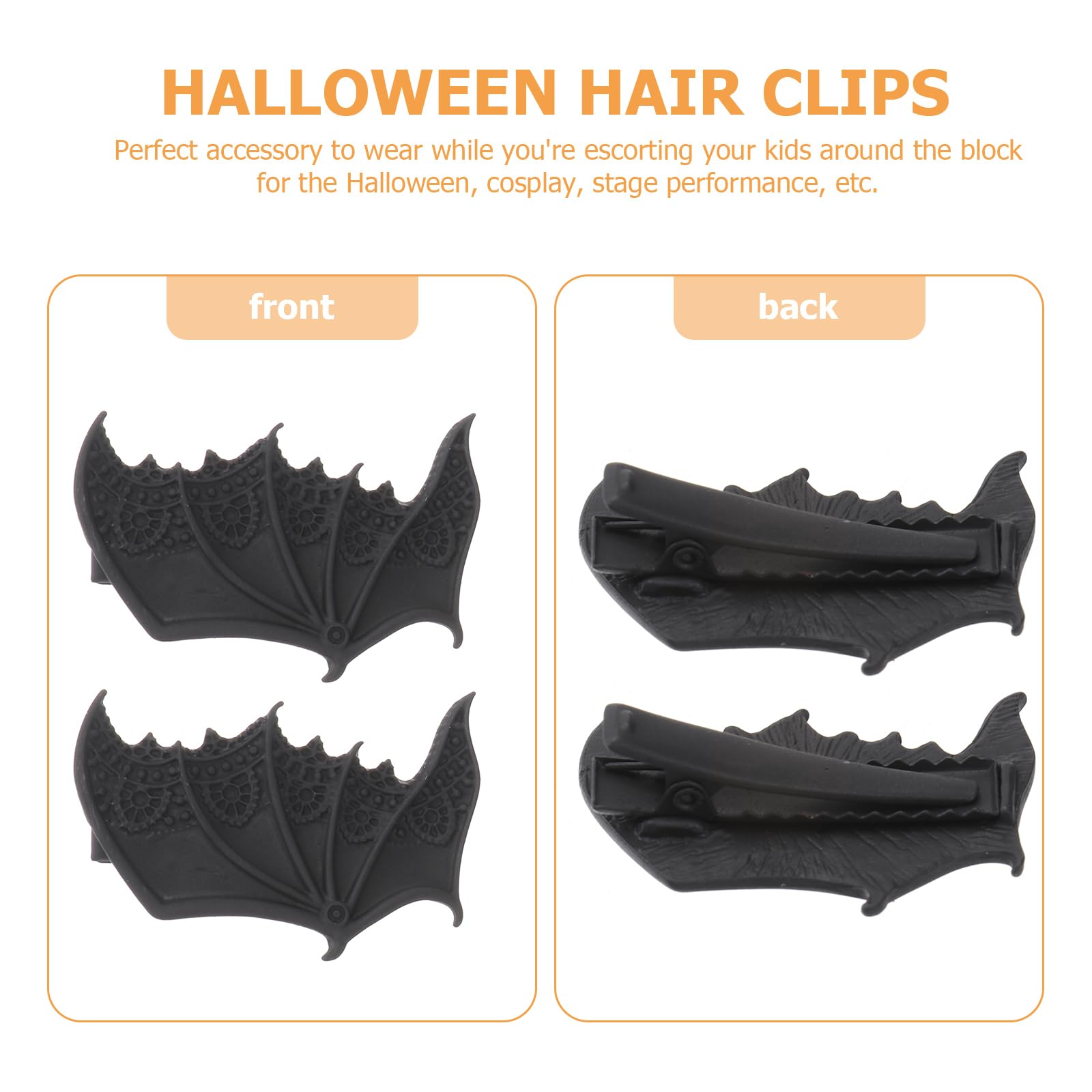 Beaupretty 2 Pairs Metal Bat Wing Hair Clips - Gothic Devil Wings Hair Barrettes Vintage Hairpins for Women & Girls | Halloween Costume Accessories, Cosplay Headwear, Gothic Fashion Statement