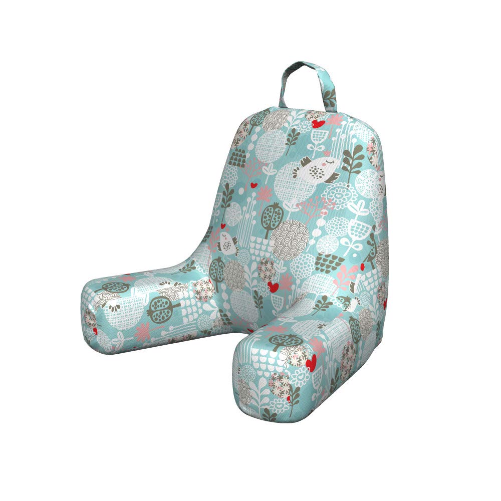 Ambesonne Floral Reading Pillow Cover - Valentine's Day Themed with Little Birds, Hearts & Abstract Flowers - Soft Fabric Printed Bed Rest Case (Small, Multicolor) - Perfect for Cozy Reading Nooks & Gift Giving