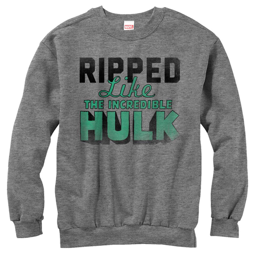 Women's Marvel Hulk Ripped Graphic Sweatshirt - Athletic Heather - Medium - Casual Streetwear & Superhero Fan Apparel