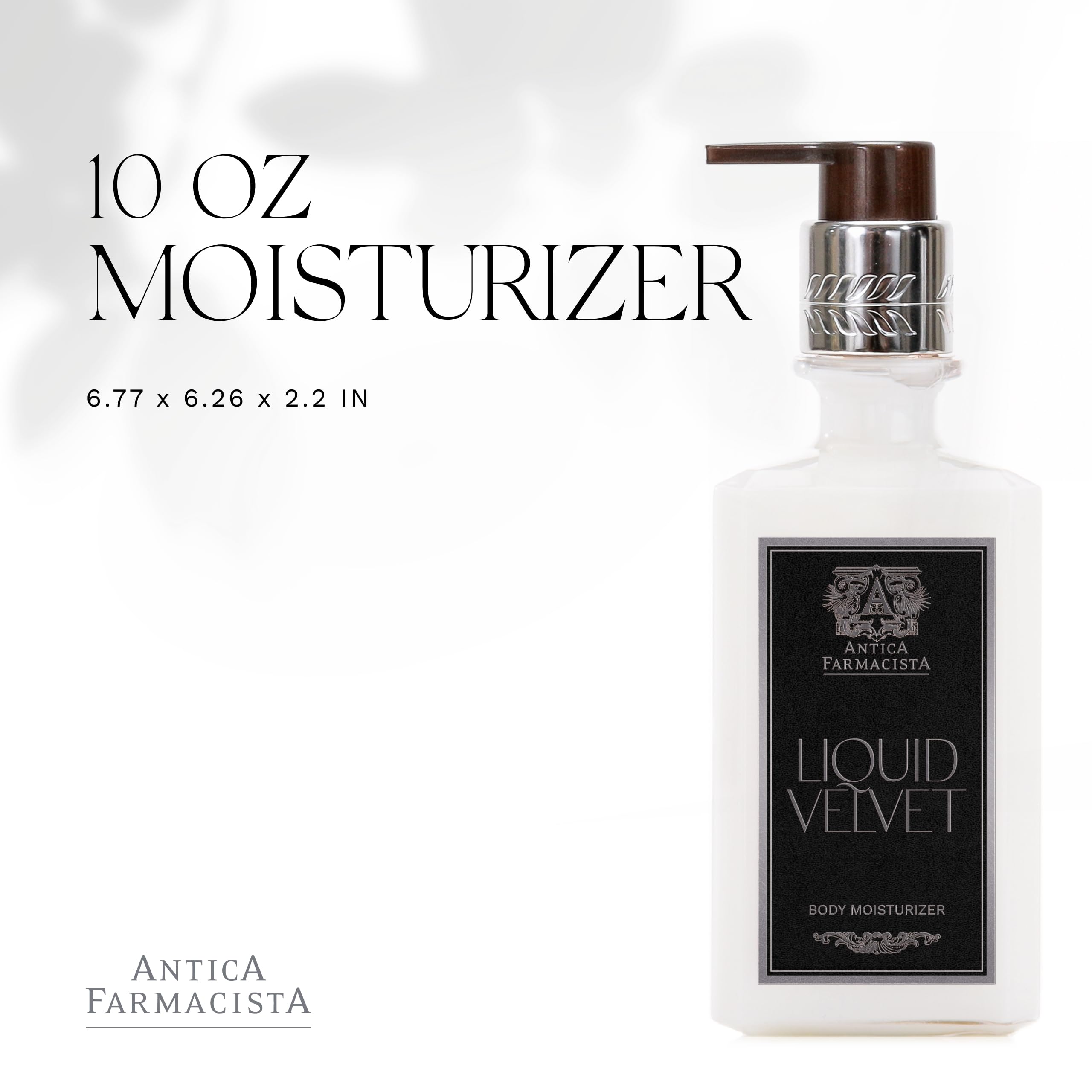 Antica Farmacista Liquid Velvet Body Moisturizer - Hydrating Scented Lotion for Dry Skin - Premium Moisturizing Cream for Women & Men - Luxury Skincare Gift - Hand & Body Hydration - 10 oz - Perfect for Daily Use, Spa Days & Gift Giving