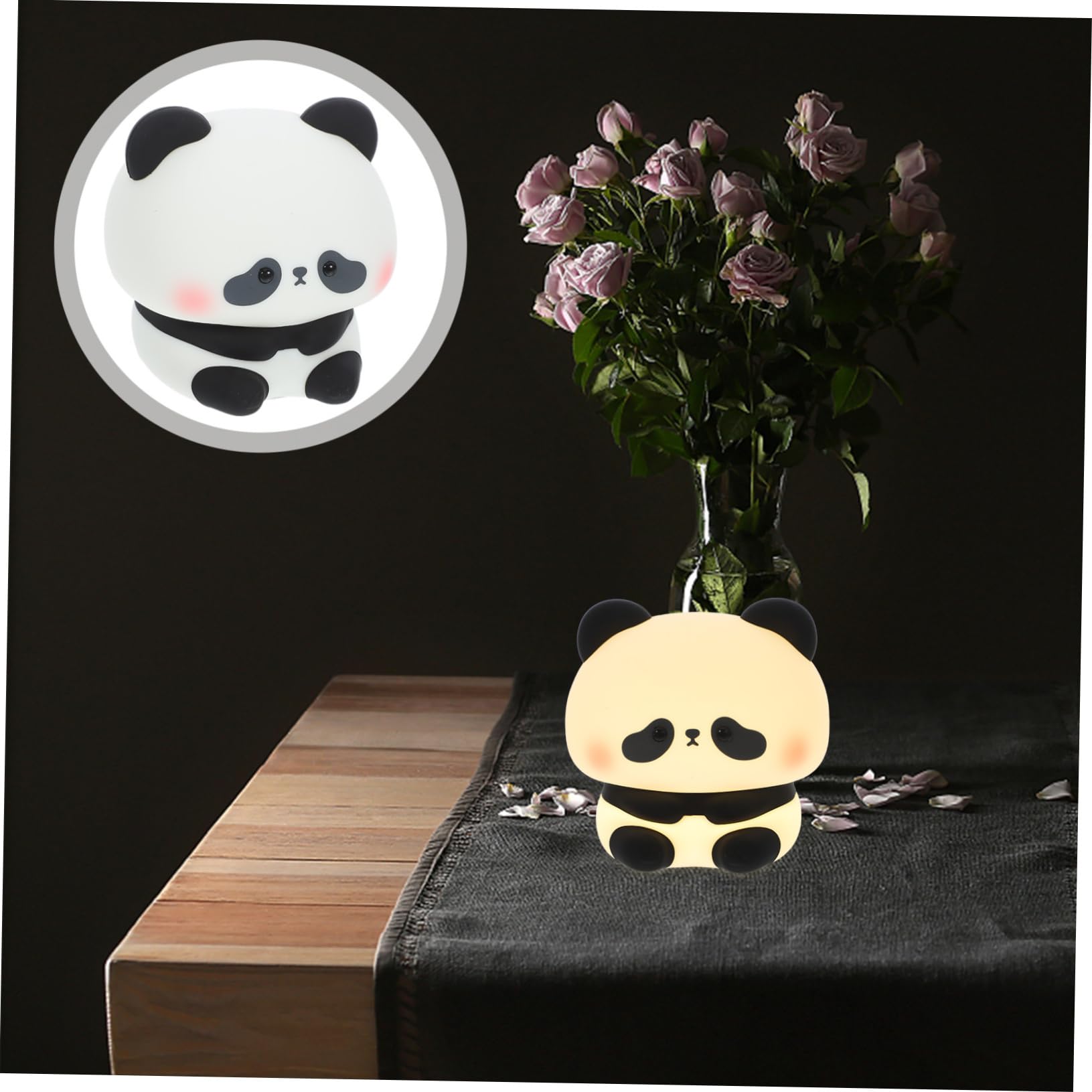 ABOOFAN Rechargeable Panda Night Light - Cute Animal Night Stand Lamp for Kids Room, Nursery, Birthday Cake Decoration | Perfect for Bedtime, Baby Shower Gift & Home Decor