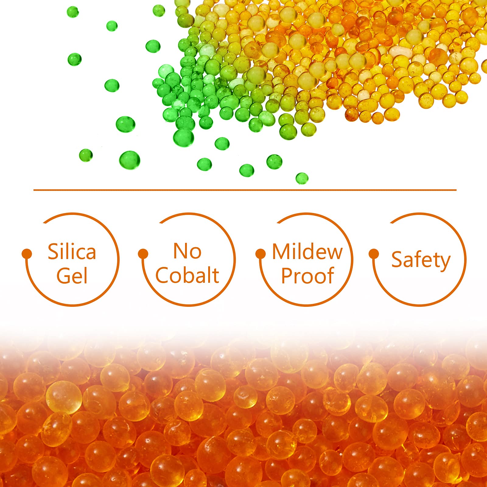 6 Pack 40g Reusable Silica Gel Dehumidifier - Orange to Green Moisture Indicating Desiccant for Car, Closet, Cabinet, Storage Box & Travel Bags | Moisture Absorber for Home, Office & RV Use