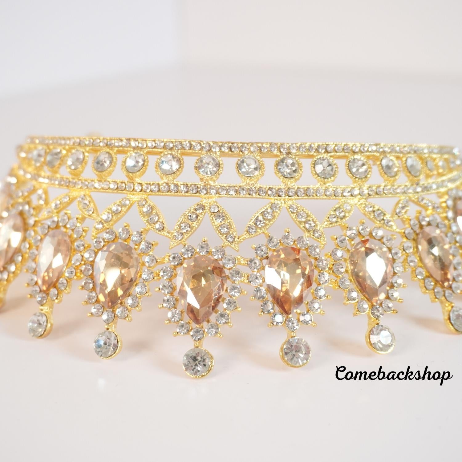 Sparkling Rhinestone Queen Tiara & Princess Crown for Women - Elegant Gold Headband for Weddings, Prom, Bridal Party, Birthday, Halloween Costume & Christmas Gifts - Perfect for Royal-Themed Events & Special Occasions