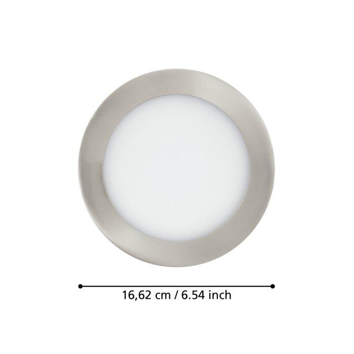 Eglo Fueva Z Smart LED Recessed Light 16.5cm (6.5 Inch) - Dimmable Nickel Finish for Modern Home & Office Lighting - Perfect for Living Rooms, Kitchens, and Hallways