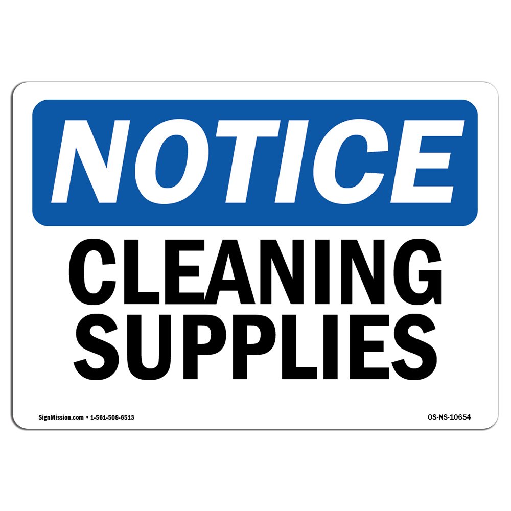 OSHA Notice Sign - Durable Plastic Cleaning Supplies Sign for Business Safety | Construction Site, Warehouse & Shop Warning Sign | Made in USA | Ideal for Workplace Safety & Hazard Awareness