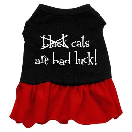 Stylish Black Cat Print Dress - Bad Luck Theme in Two Colors for Halloween & Cosplay Parties