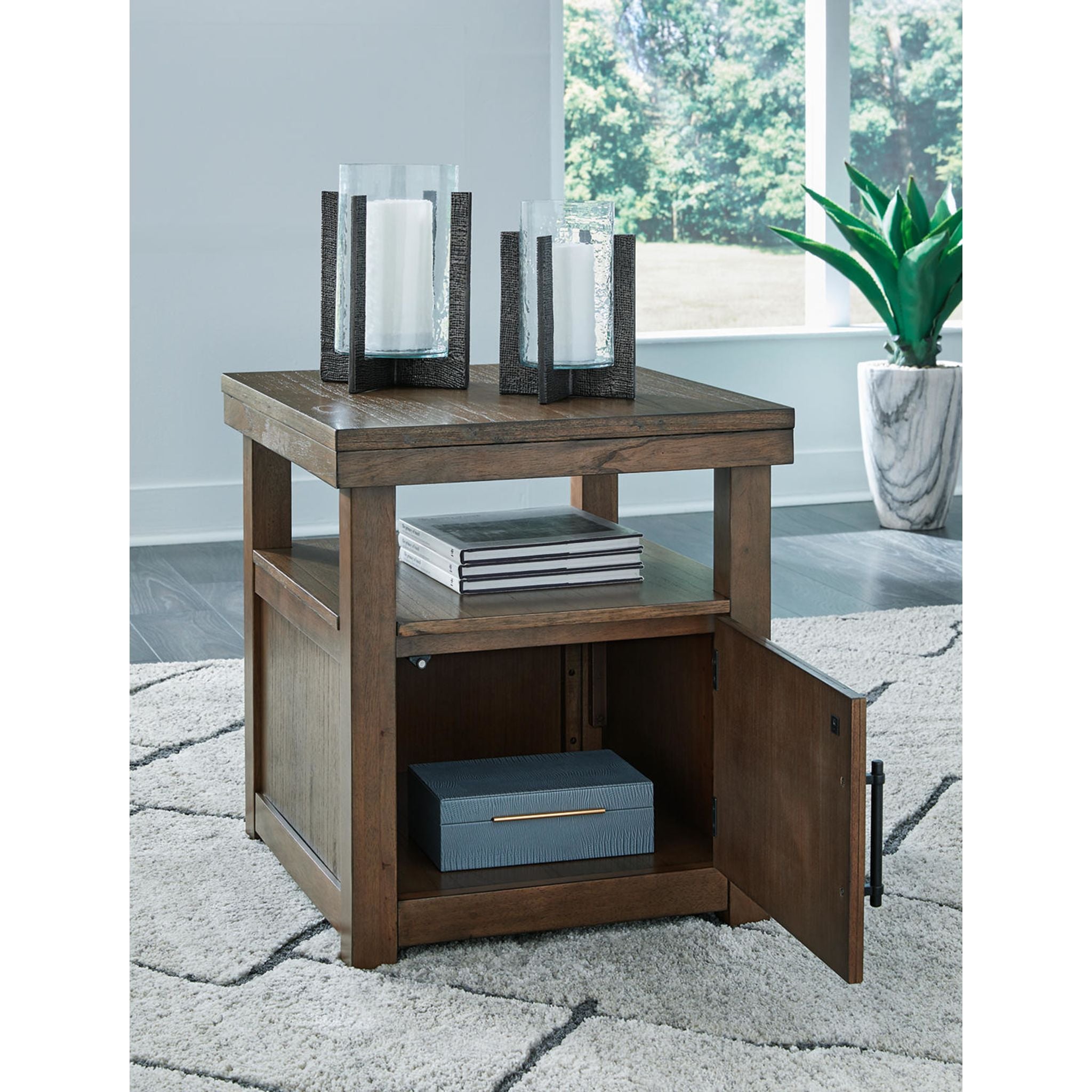 Boardernest Rectangle End Table - Modern Side Table for Living Room, Bedroom & Office - Perfect for Coffee, Books & Decor