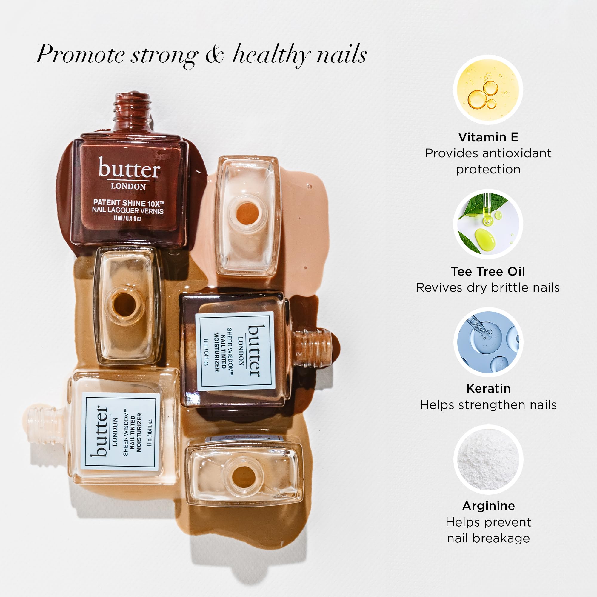 Butter London Nail Strengthener & Tinted Moisturizer - Repair Damaged Nails, Hardener for Stronger Healthier Nails - Vegan Nail Care Polish for Weak Brittle Nails - Perfect for Daily Use & Salon Treatments