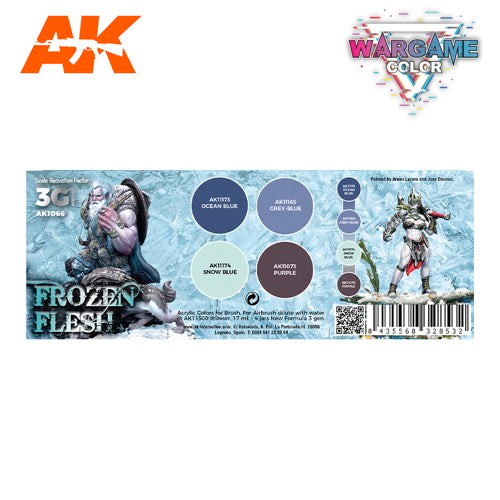 AK Interactive AK1066 Wargame Color Frozen Flesh Acrylic Paint Set (3rd Gen) - Premium Miniature Painting for Warhammer, D&D, and Tabletop Gaming Models
