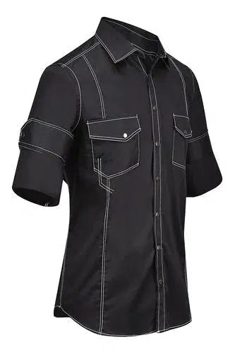 CM00063 Cuadra Black Fashion Cowboy Cotton Shirt for Men - Western Style Casual Wear for Rodeo, Party & Outdoor Adventures