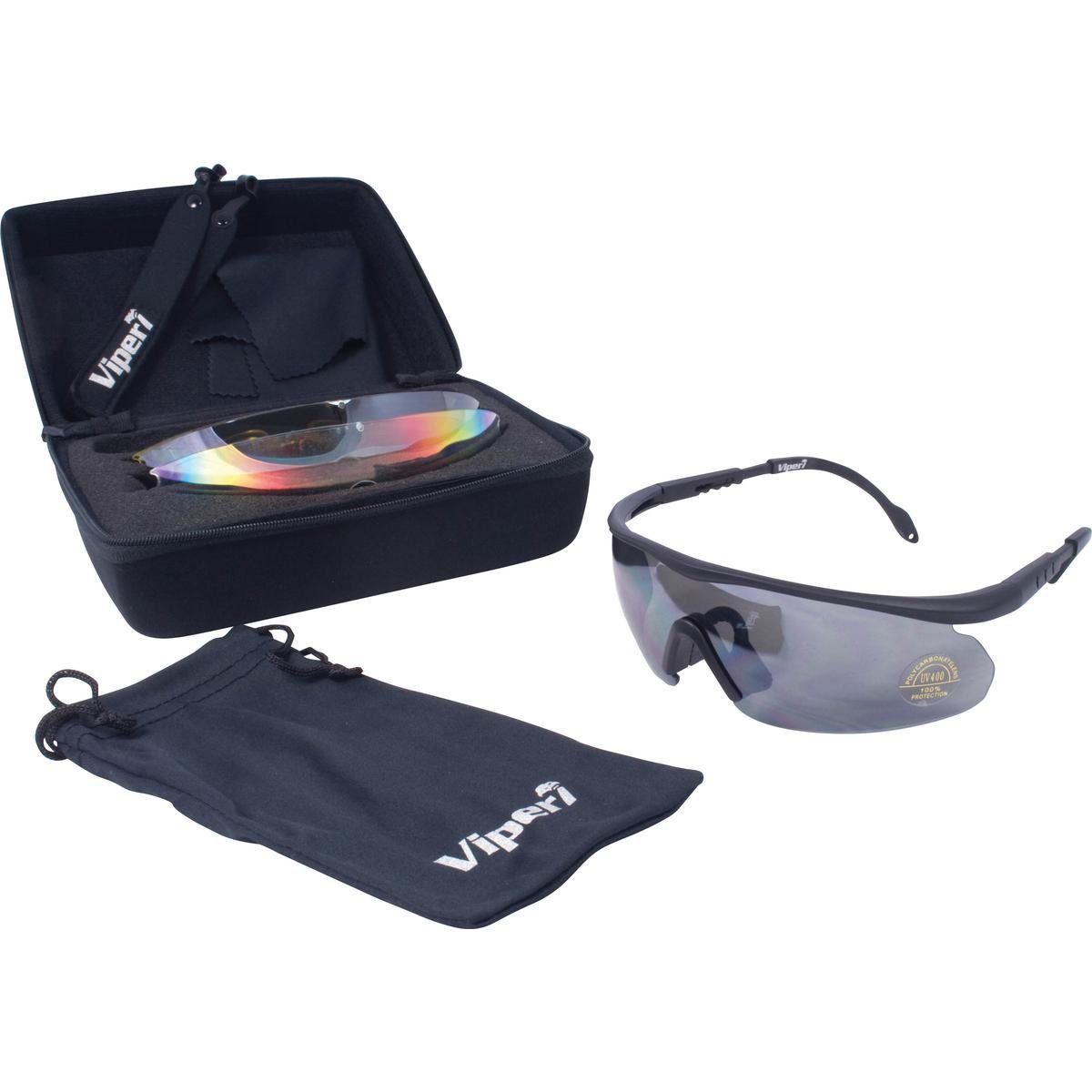 VIPER Tactical Sunglasses Set - Polarized Shooting Glasses for Outdoor Sports, Hunting & Military Use - UV Protection & Anti-Fog Lenses for Safety & Clarity