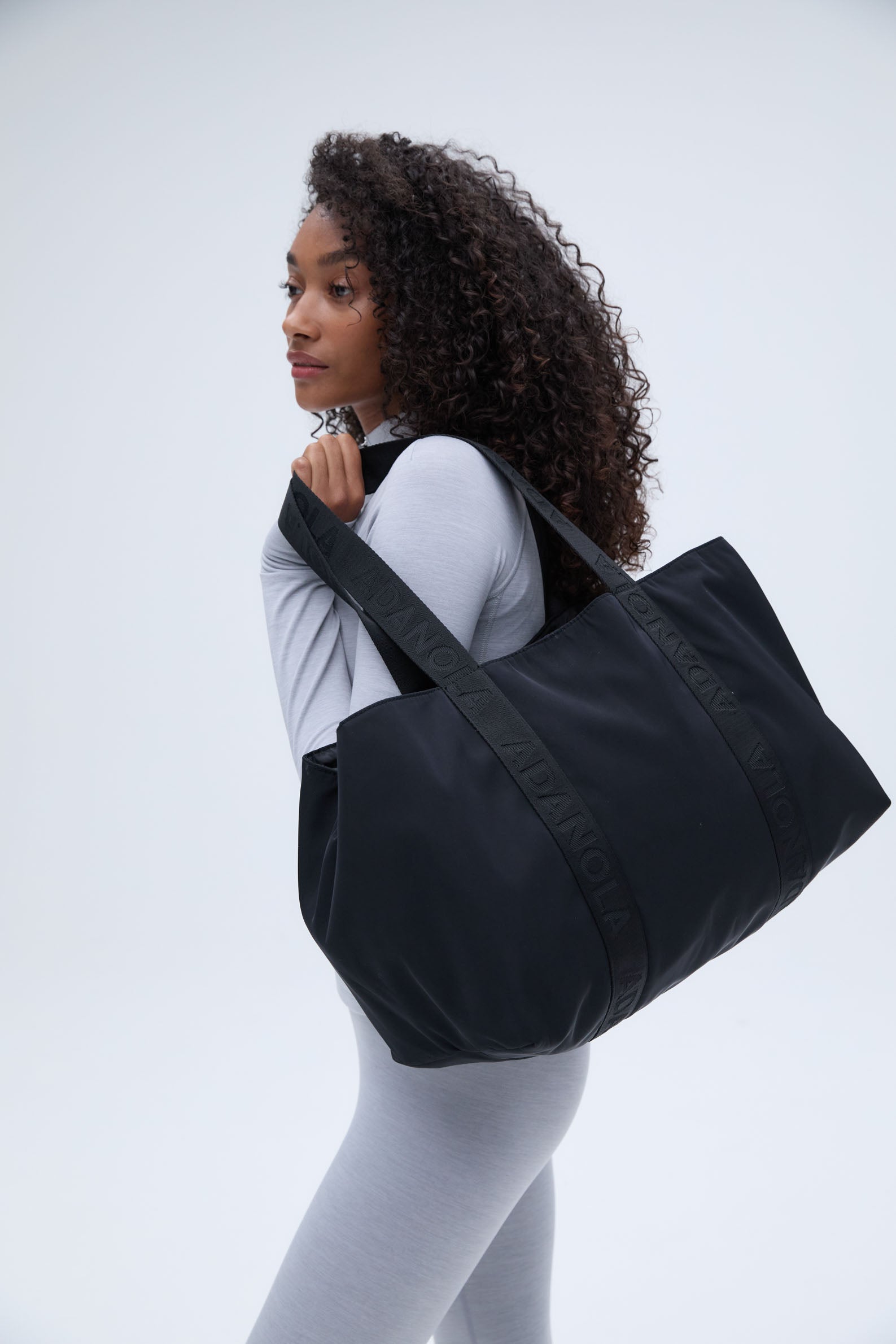 Durable Nylon Zip Tote Bag - Waterproof & Lightweight Black Shopping Bag for Women | Perfect for Work, Travel, Gym & Beach Essentials