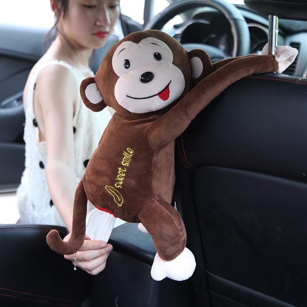 Funny Car Monkey Tissue Dispenser Holder - Animal Shaped Napkin Box for Wall & Vehicle - Creative Tissue Storage for Home, Bathroom & Auto Accessories - Perfect for Road Trips & Home Decor
