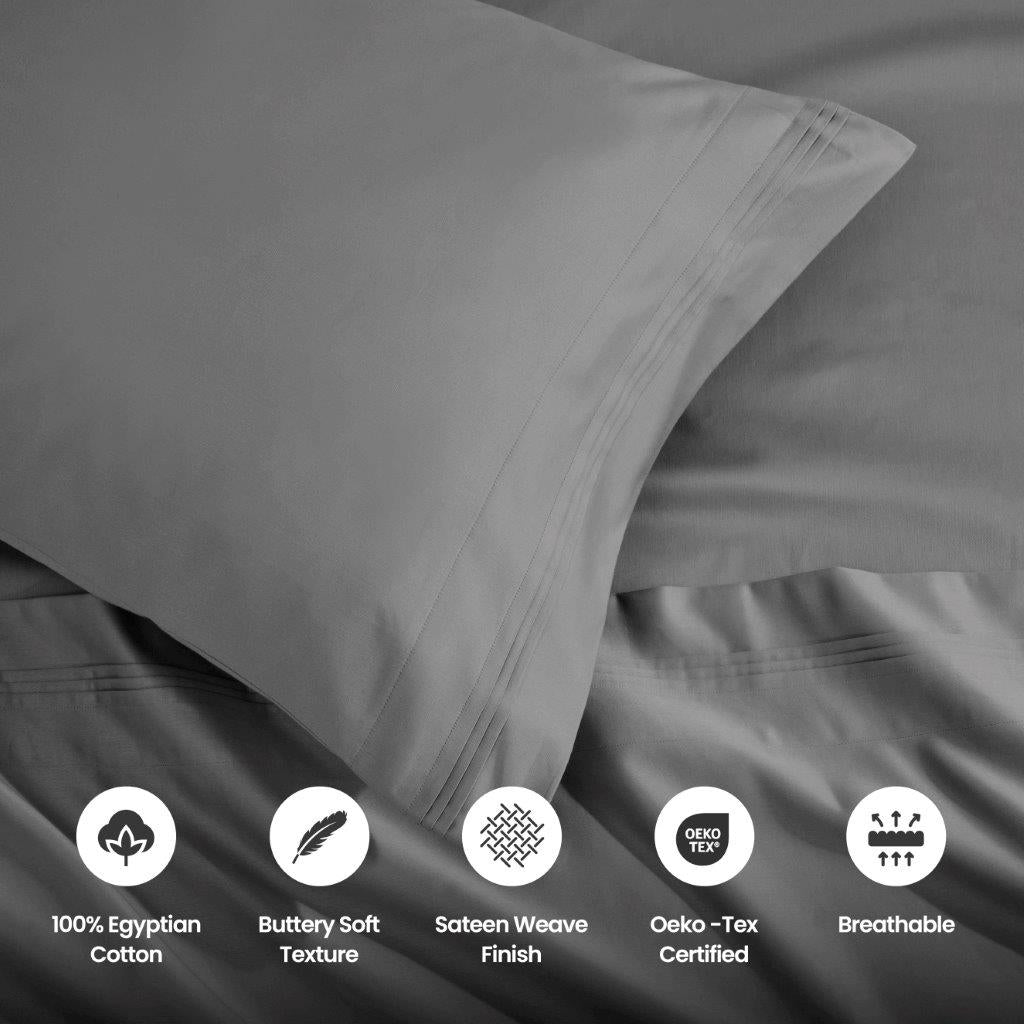 Premium 1500 Thread Count Egyptian Cotton Sheet Set - Eco-Friendly, Breathable & Hypoallergenic - Perfect for Luxury Bedding & Hot Sleepers