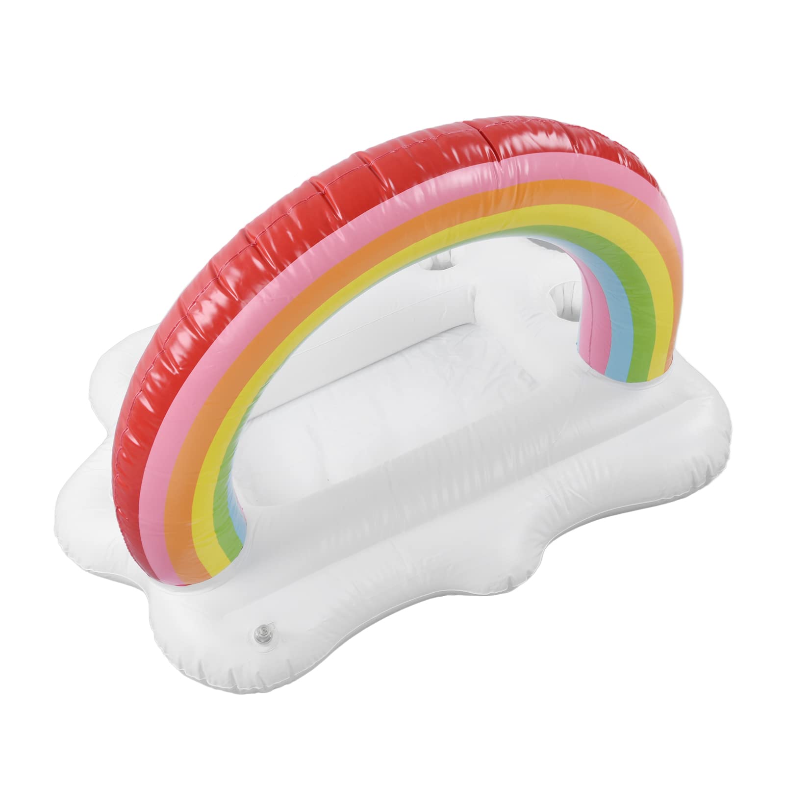 Amonida Rainbow Inflatable Drink Holder with Built-in Frame - Floating Pool Drink & Salad Bar Tray, Vibrating Fruit Serving Bowl for Pool Parties, Beach Picnics & Summer BBQs