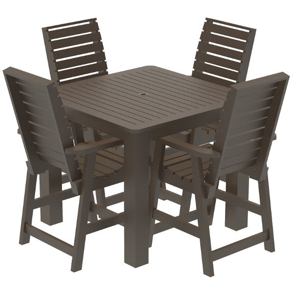 5-Piece Square Counter Dining Set - Modern Kitchen Table & Stools for Small Spaces - Perfect for Breakfast Nook, Apartment, or Bar Counter Seating