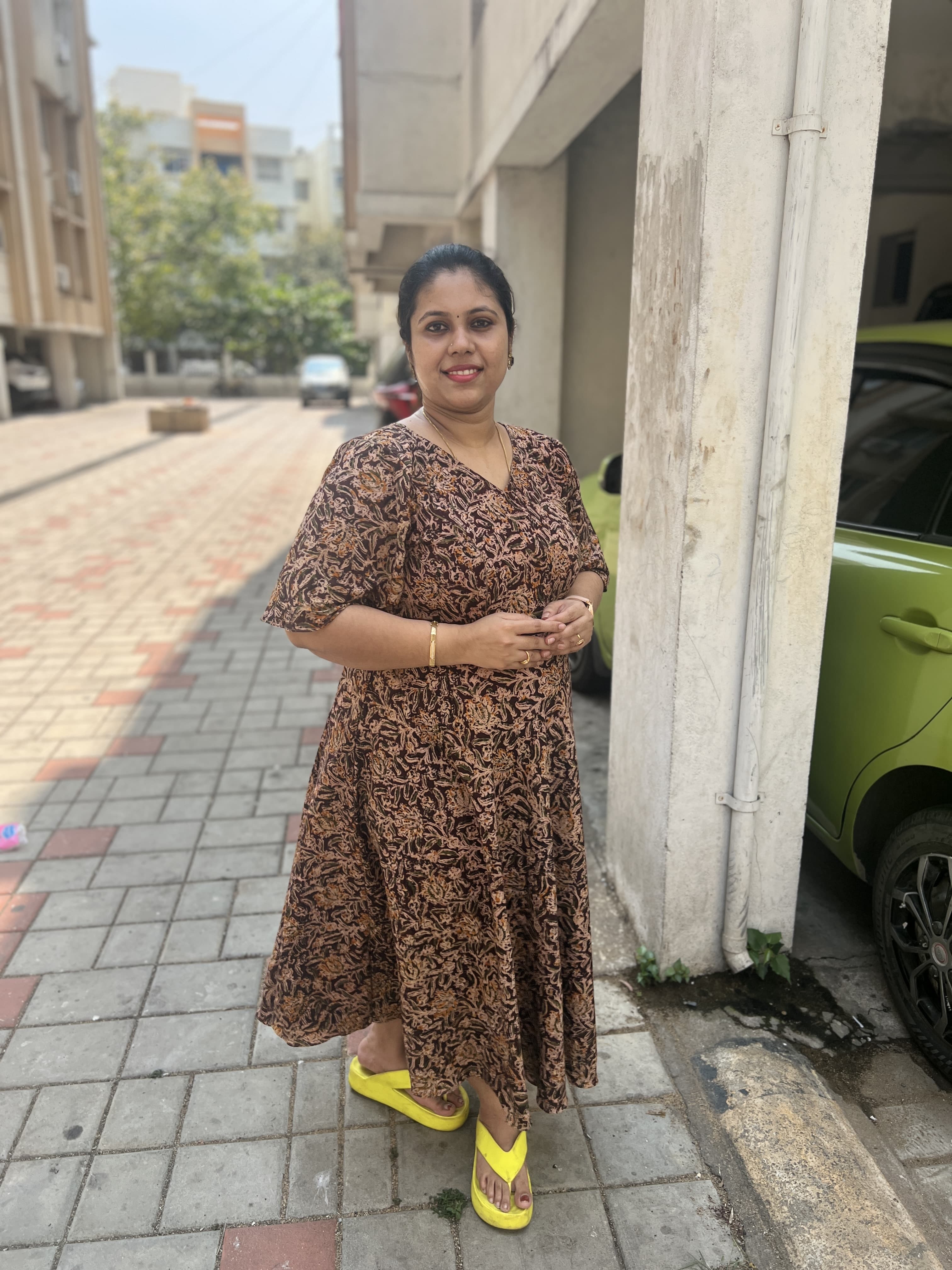 DD720 Kalamkari Cotton Dress for Women - Comfortable & Breathable Indian Traditional Dress for Casual Wear, Festivals & Summer Outfits