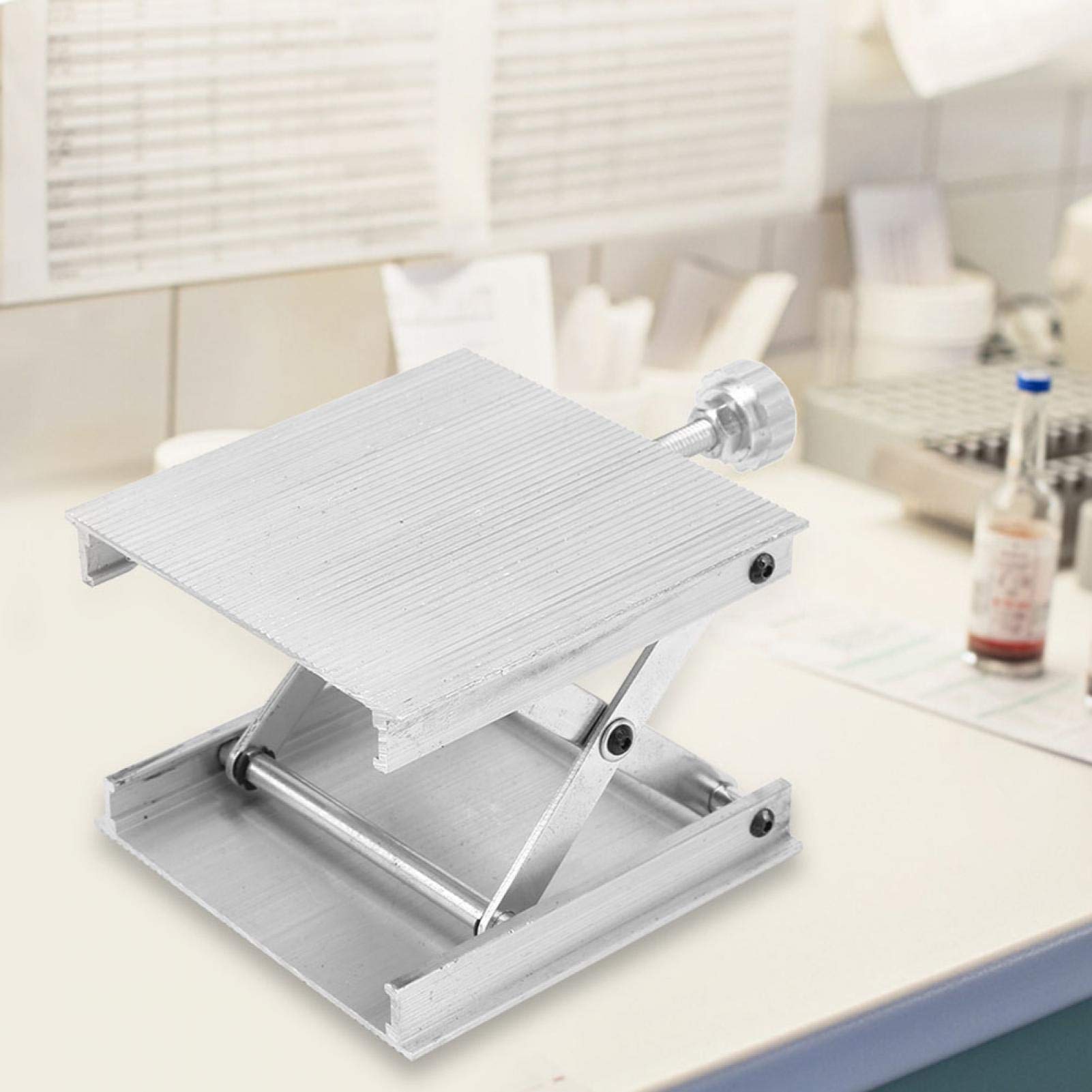 90×90mm Adjustable Lab Scissors Jack Lift Platform - Universal Lift Table for Lab Equipment & Workbench - Perfect for Microscopes, Electronics Repair & Precision Work