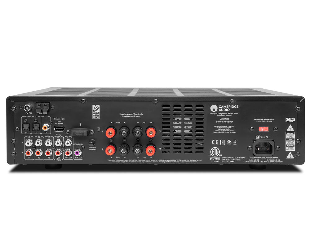 Cambridge Audio AXR100 FM/AM Stereo Receiver - Hi-Fi Audio System for Home Theater & Music Listening | Perfect for Living Room, Office & Entertainment Spaces