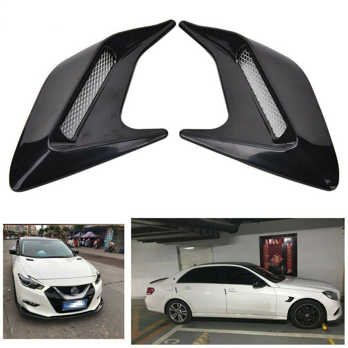 Universal Car Side Vent Air Flow Cover - Auto Fender Intake Sticker & Hood Scoop Vent Bonnet - Enhances Vehicle Aerodynamics for Sports Cars & Performance Vehicles