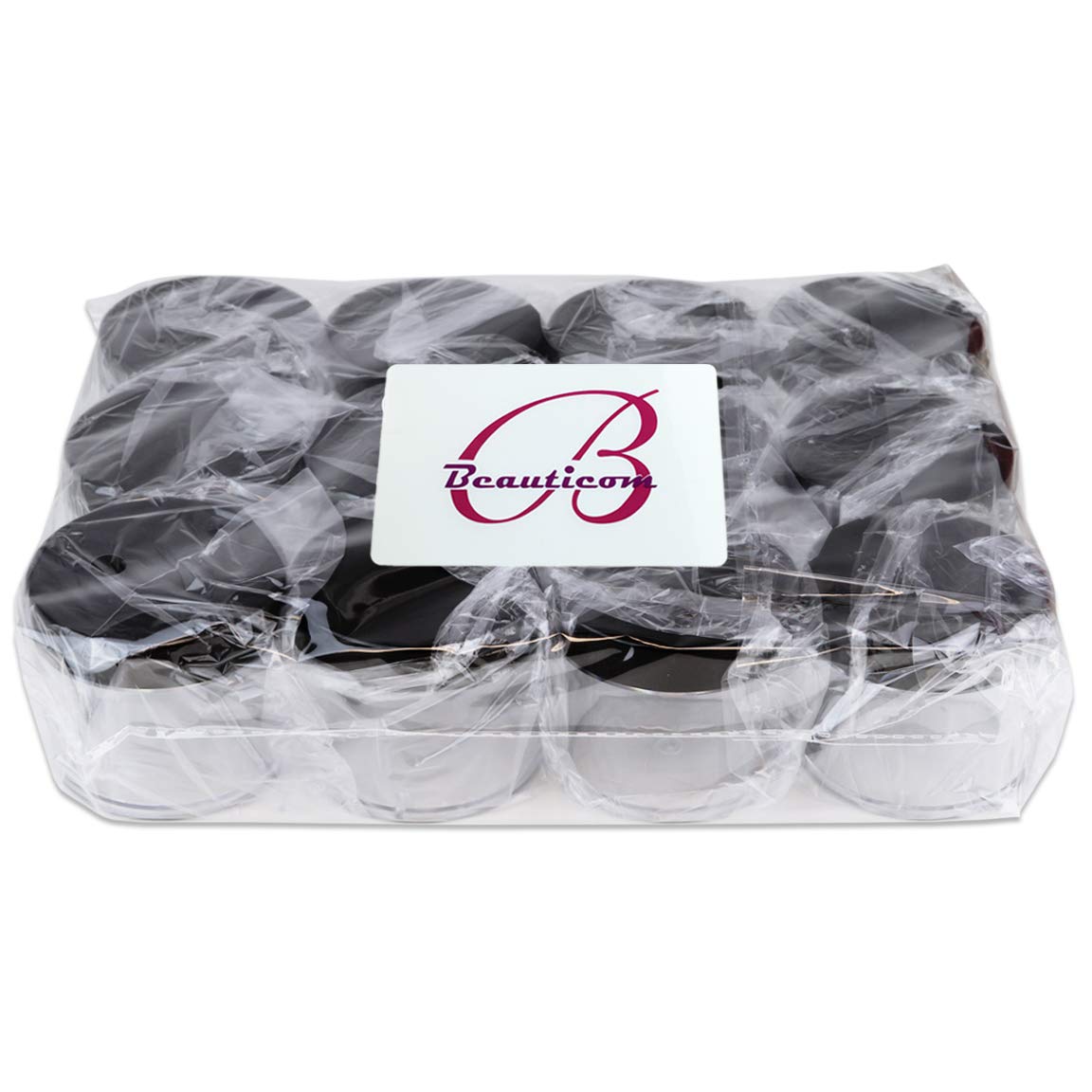 Beauticom 60 Grams/60 ML (2 Oz) Round Clear Leak Proof Plastic Jars with Black Lids - Travel-Friendly Cosmetic Containers for Makeup, Lotion, Creams, Oils & Salves - Perfect for Home, Salon & DIY Projects (Pack of 384)