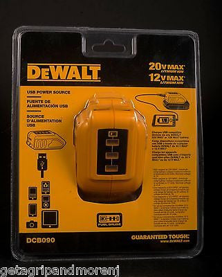 DEWALT 12V/20V Max Lithium Ion USB Charger Power Source DCB090 - Fast Charging for Power Tools & Devices - Perfect for Job Sites, Camping & Emergency Power Backup