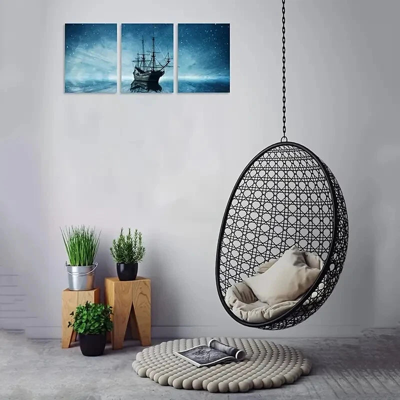 3-Piece Starry Night Sky Metal Wall Art Print Set - Ready to Hang Home Decor for Living Room, Bedroom & Office - Van Gogh Inspired Modern Artwork