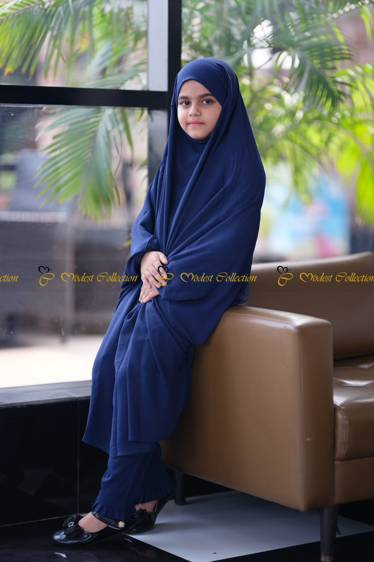 Bareerah Navy Jilbab - Modest Muslim Prayer Scarf for Women - Perfect for Daily Wear, Prayer & Special Occasions