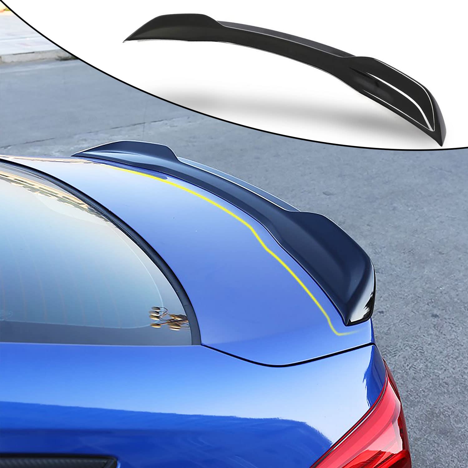 2022-2025 Honda Civic 11th Gen Sedan High-Kick Trunk Spoiler Wing - Glossy Black Rear Lip Spoiler Car Accessory | Sporty Style Upgrade for Street Racing & Car Shows