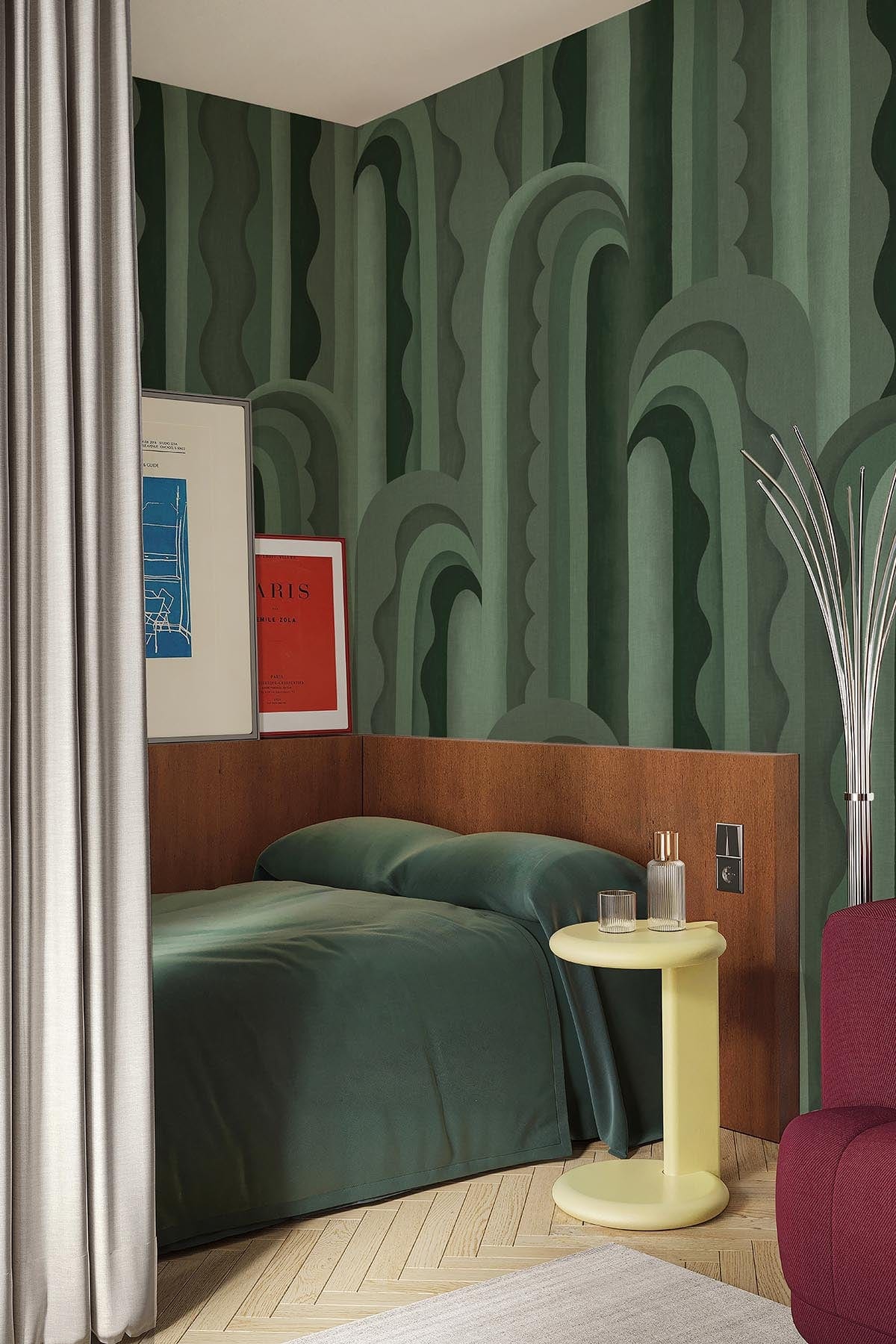 Wavy Arch Green - Stylish and Durable Home Decor for Living Room, Bedroom, or Office | Perfect for Wall Art, Shelf Display, and Gift Giving