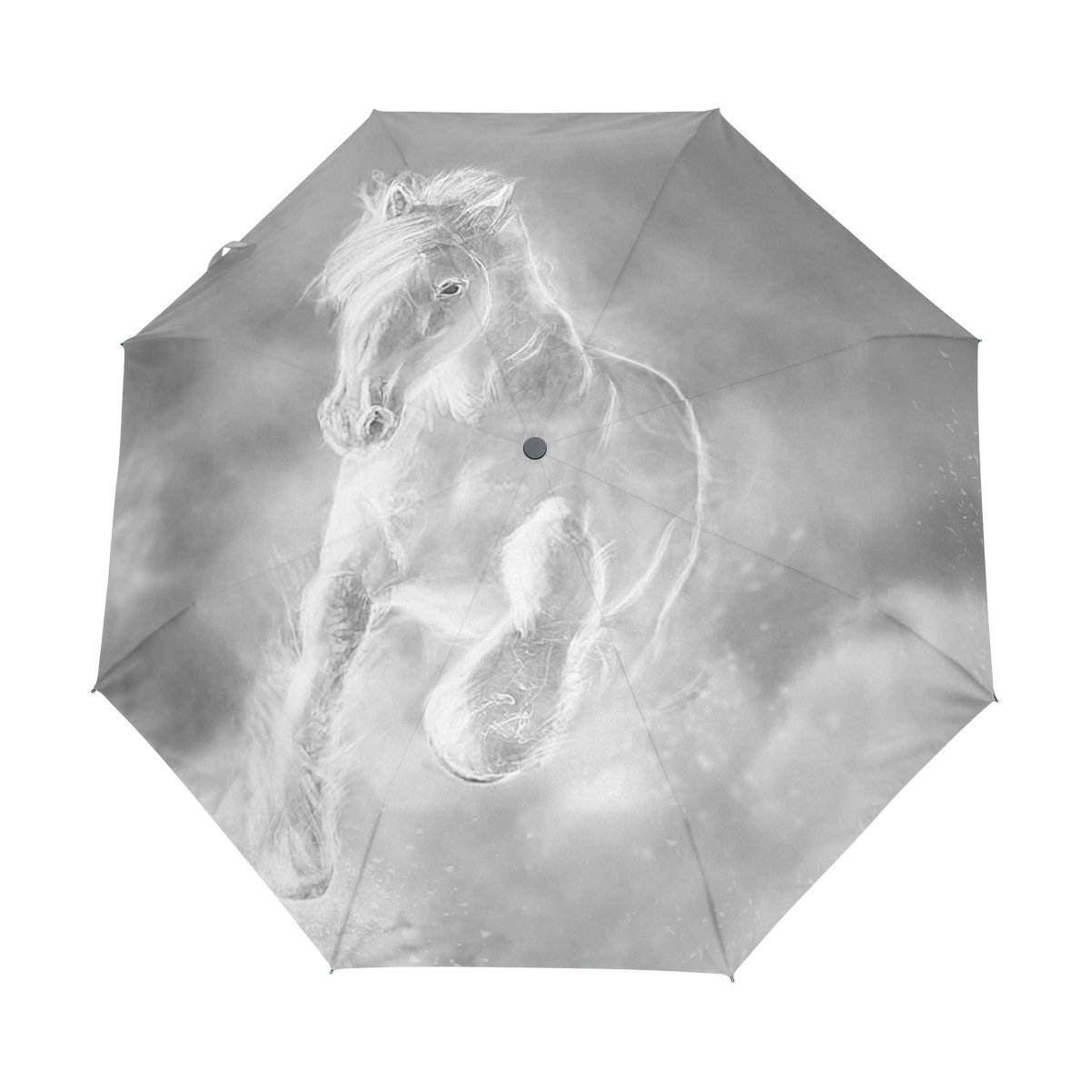 Premium Husky Watercolor Print Anti-UV Sun Umbrella - Automatic Open/Close - Perfect for Beach, Travel & Outdoor Activities