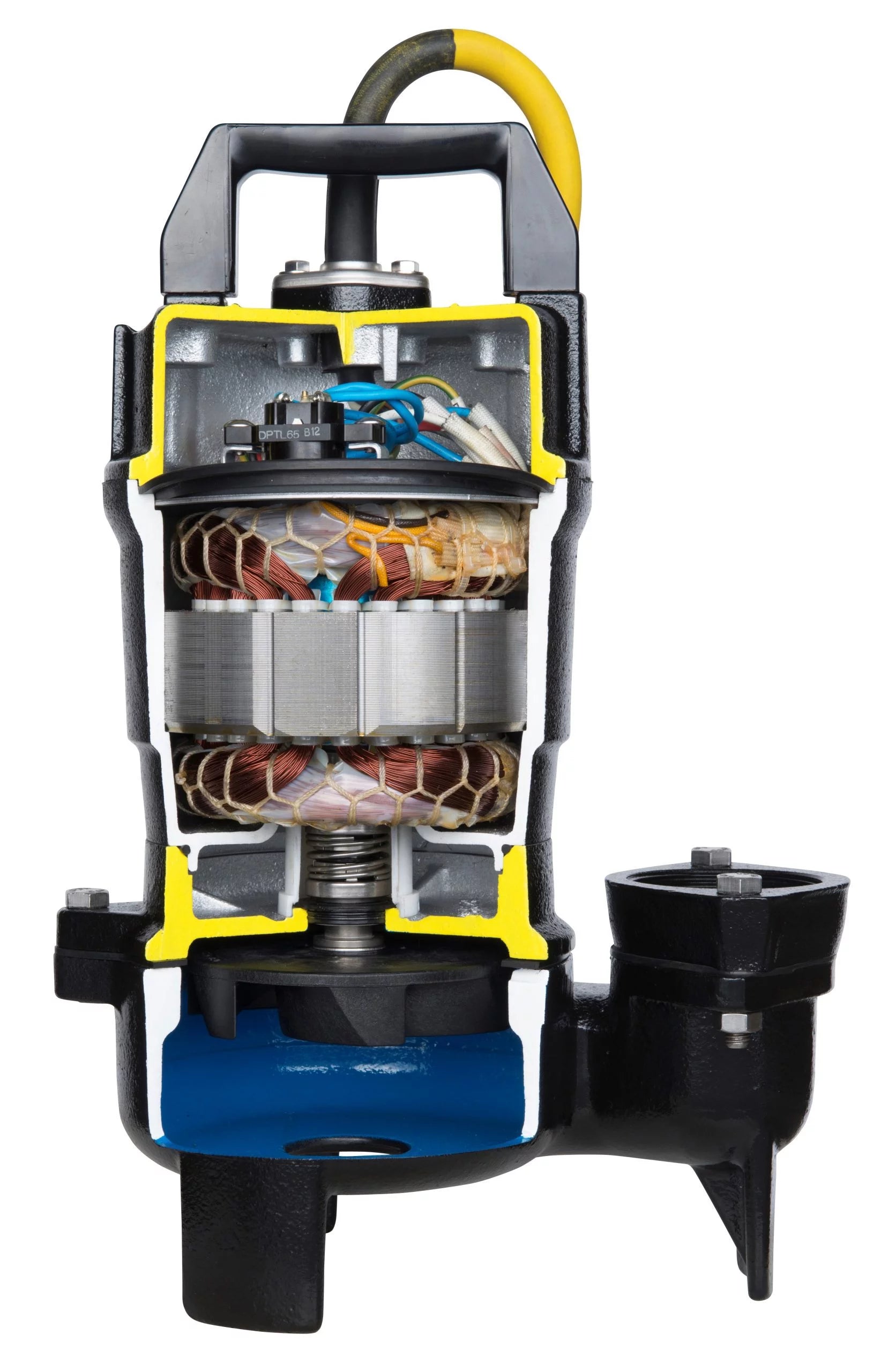 Tsurumi 50UTZ2.75S 0.75kW Single Phase Compact Submersible Wastewater Pump with Vortex Impeller - High Flow 438LPM/125kPa for Basement, Construction & Drainage Applications