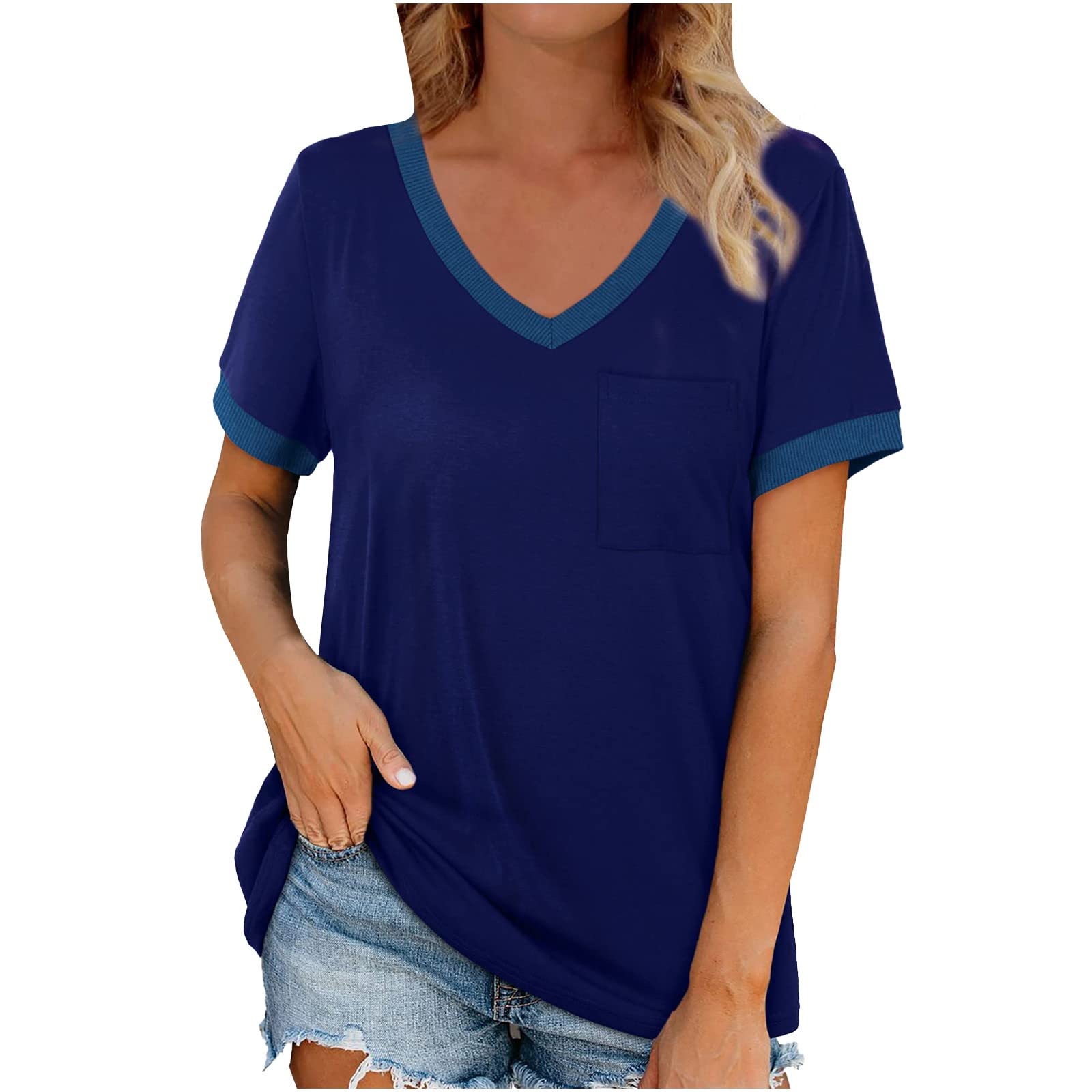 Godbay Women's Summer Short Sleeve Tunic Tops - Casual Blouse for Leggings, Dressy Concert Tee Shirt - Perfect for Music Festivals, Beach Outings & Everyday Wear