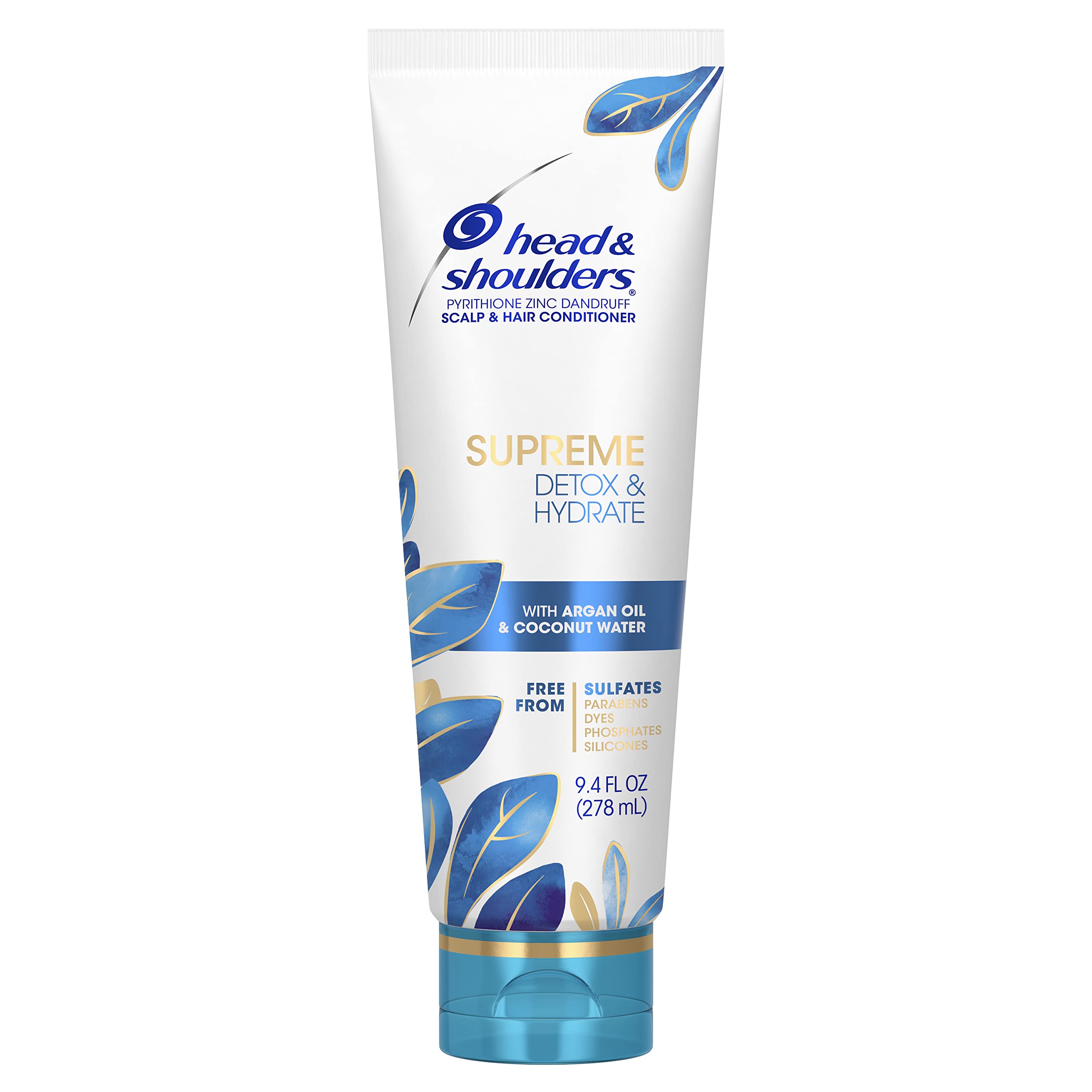 Head & Shoulders Supreme Detox & Hydrate Shampoo with Coconut Oil for Dry Scalp & Damaged Hair - 9.4 Fl Oz - Deep Cleansing & Moisturizing for Healthy Hair - Perfect for Daily Use & Scalp Care