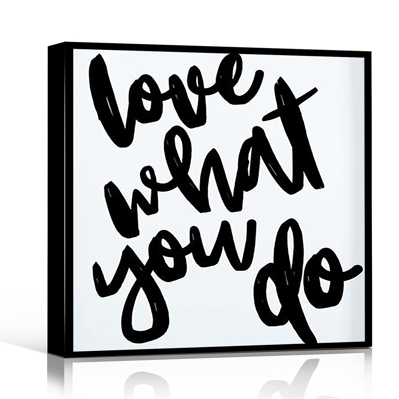 Inspiring Framed Wall Art - 12x12 Inch Office Decor with Motivational Quote 'Do What You Love, Love What You Do' - Perfect for Home Office, Study Room & Workspace Motivation