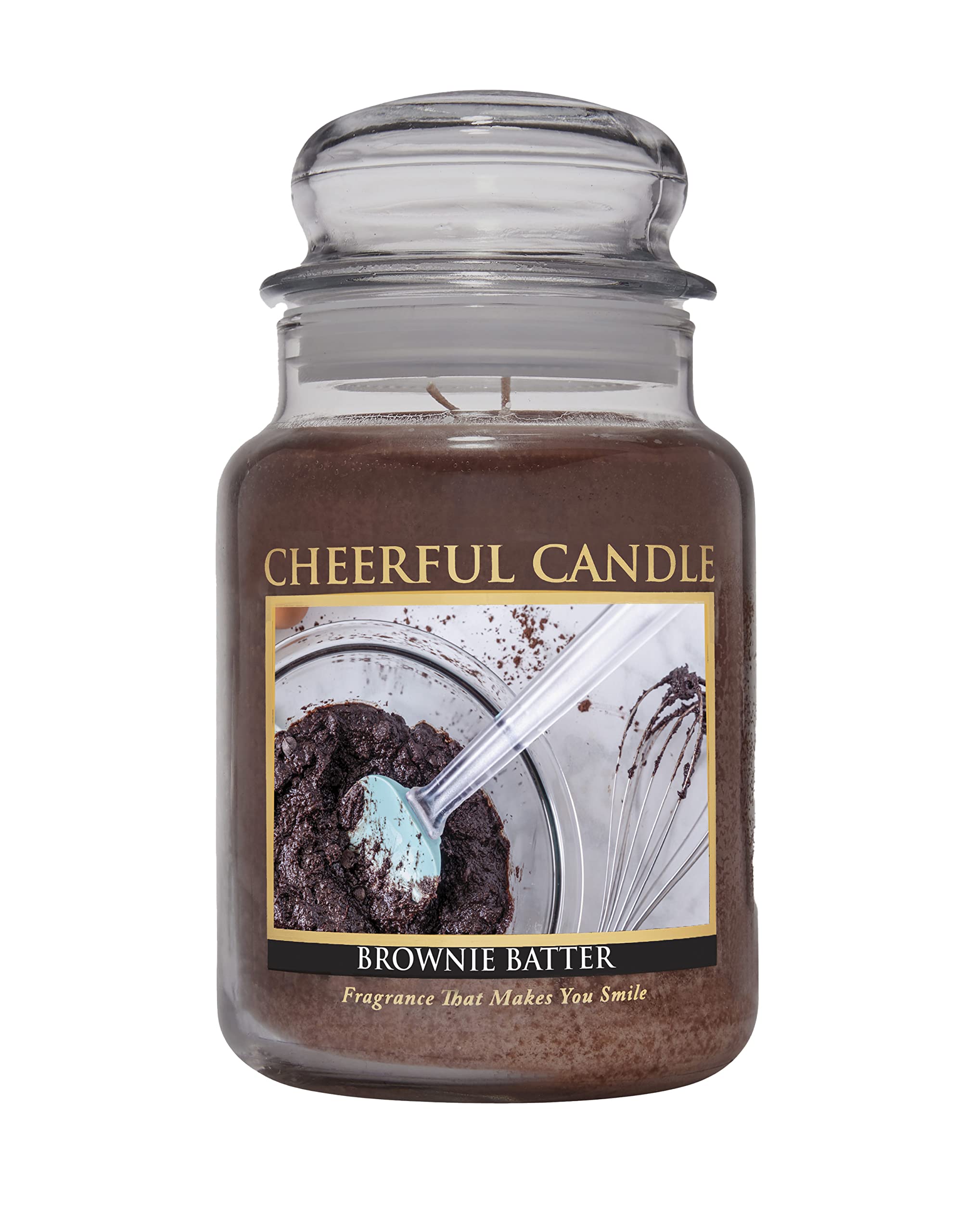 Brownie Batter Scented Candle - 24oz Large Jar with Lid - 135 Hours Long Burn Time - Gift for Women - Home Decor, Relaxation & Aromatherapy - Perfect for Living Room, Bedroom & Bathroom