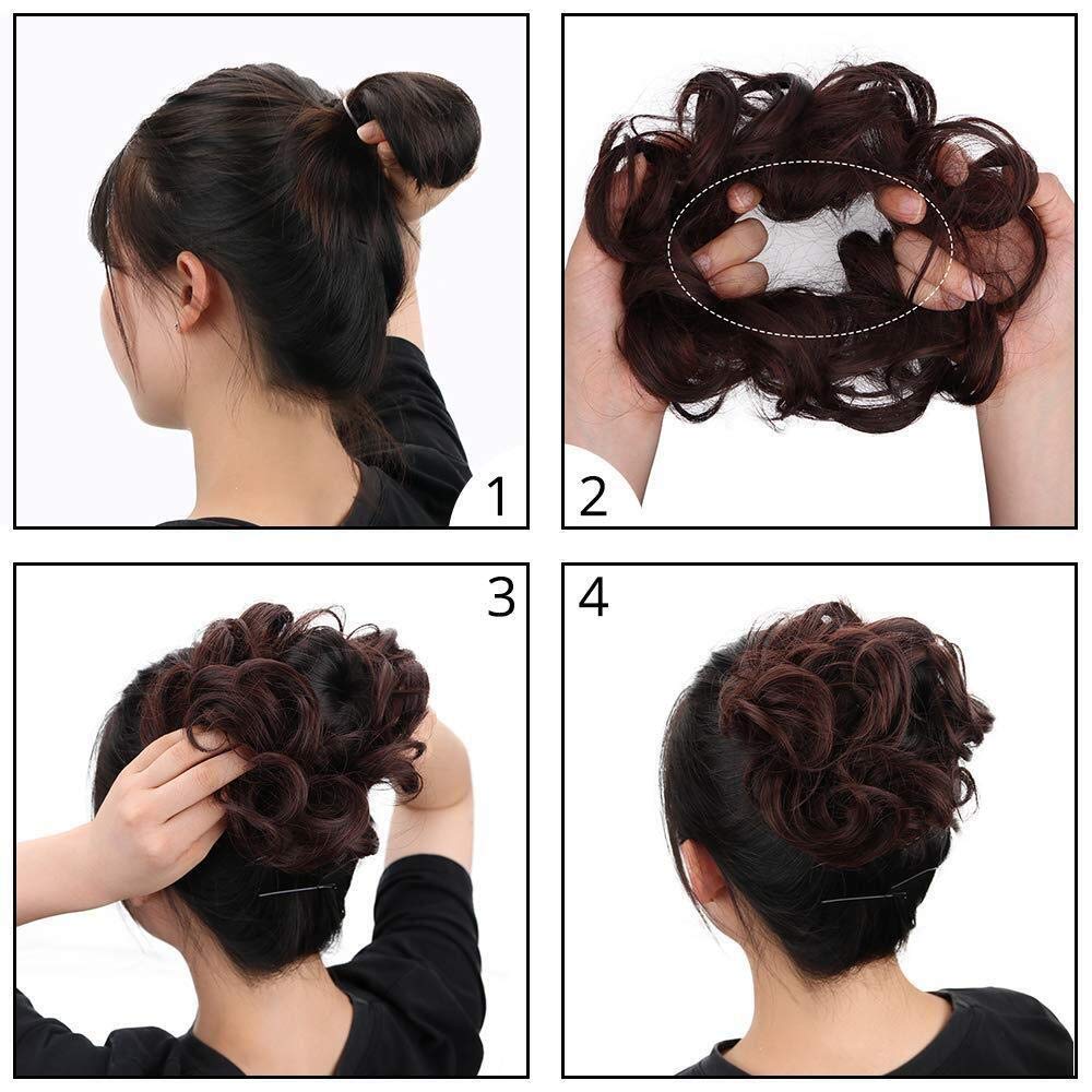 Curly Synthetic Messy Hair Bun Hair Scrunchies Extension - Perfect for Messy Bun Hairstyles, Ponytail Accessories & Everyday Hair Styling