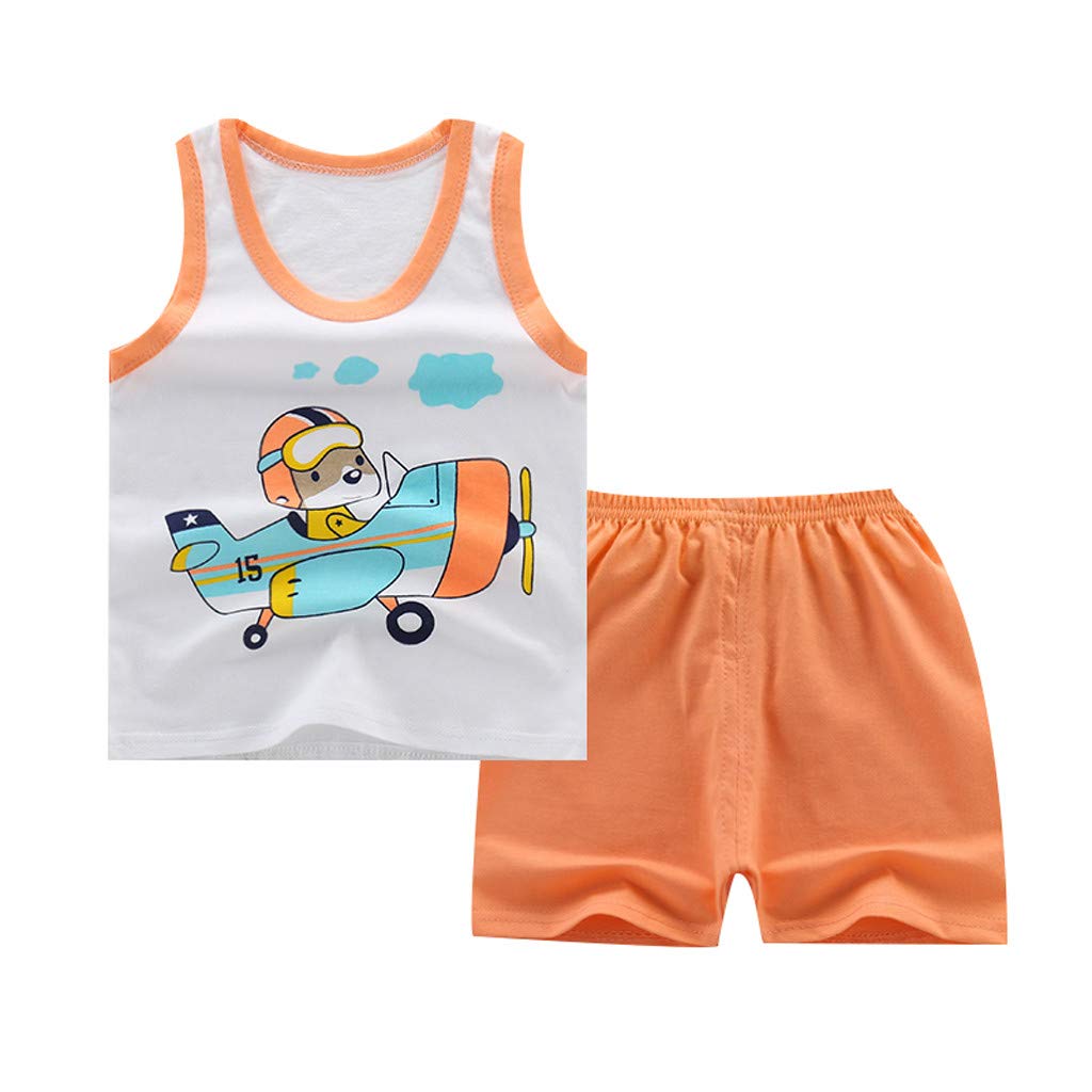 **Toddler Boys & Girls Summer Shorts Set - Cute Cartoon Vest & Shorts Outfit for Kids | Playtime, Beach, Outdoor Activities**