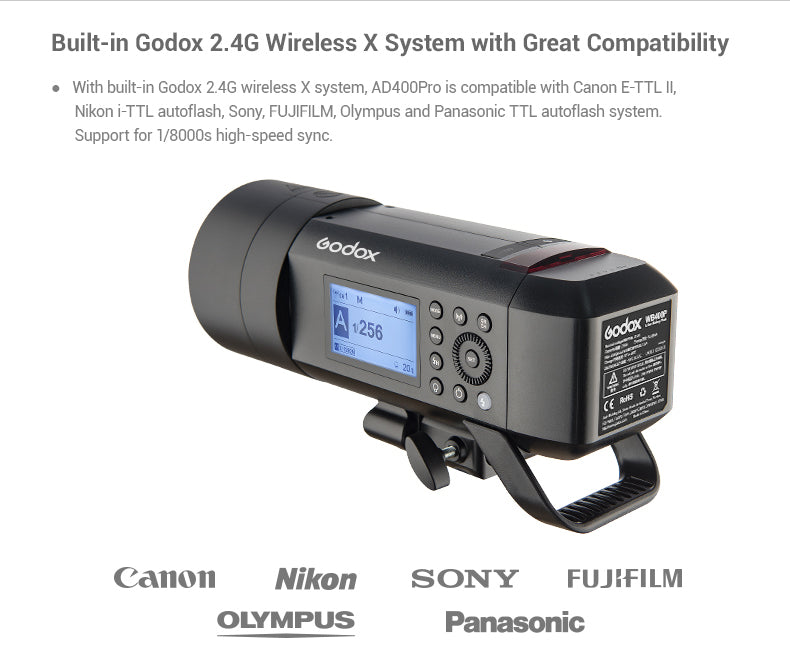 Godox AD400 Pro Witstro All-in-One Outdoor Flash | 400Ws Monolight with TTL & HSS | Perfect for Portrait, Wedding, and Studio Photography