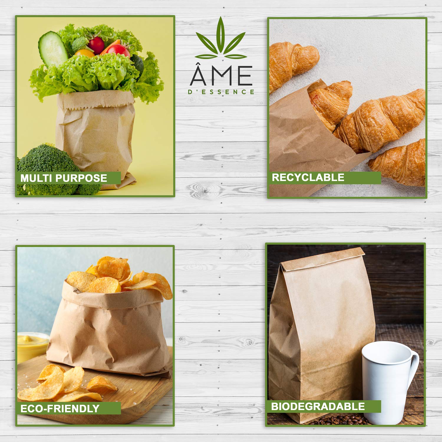 12-25 Pack Kraft Brown Paper Bags - 7.5