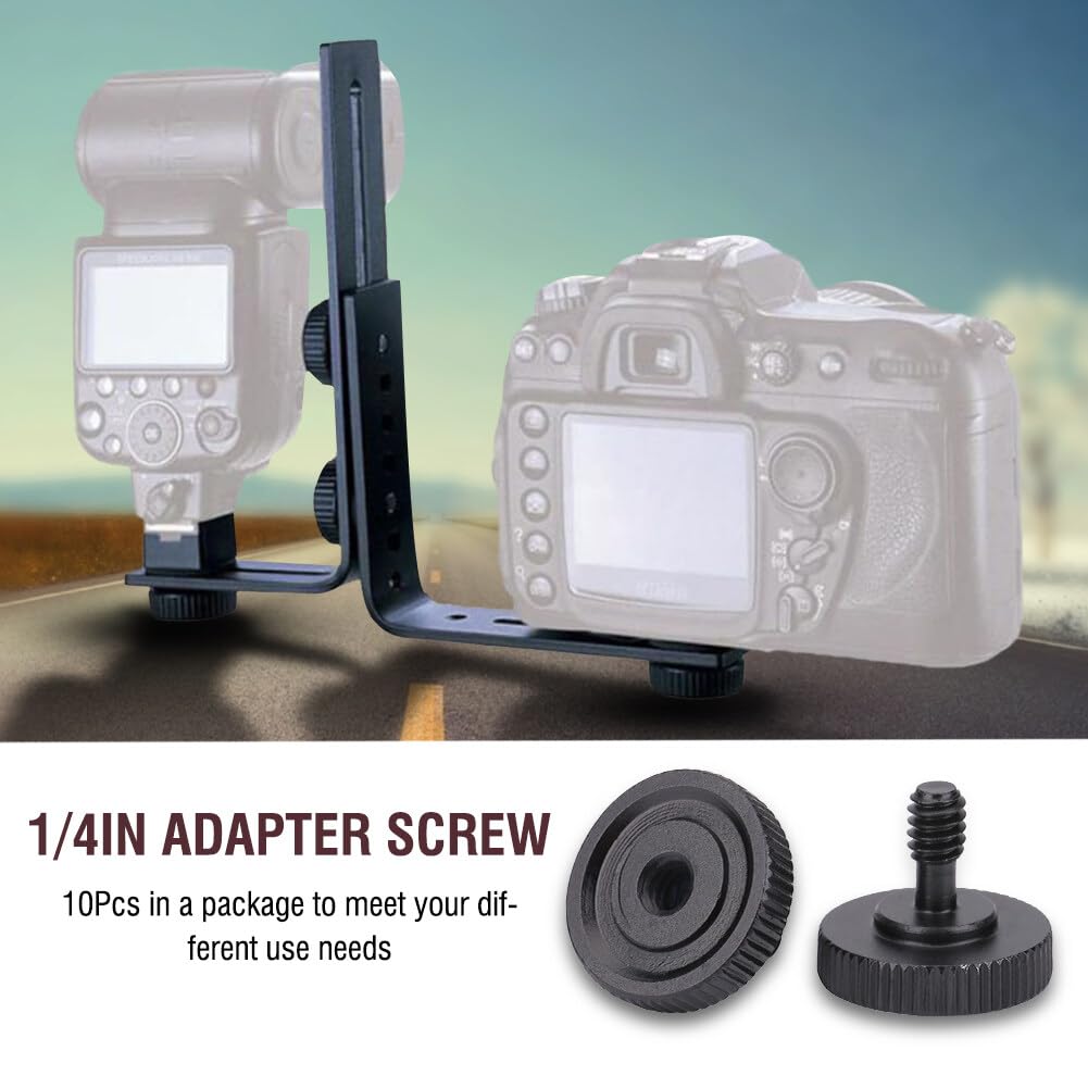 10 Pcs Camera Quick Release Thumb Screw Tripod L Bracket - 1/4