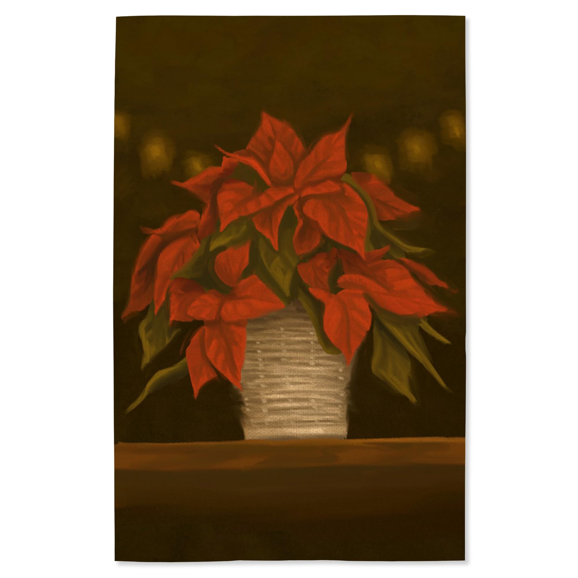 Lantern Press 16x24 Inch Giclee Art Print - Premium Poinsettia Oil Painting Wall Decor for Living Room, Bedroom & Office
