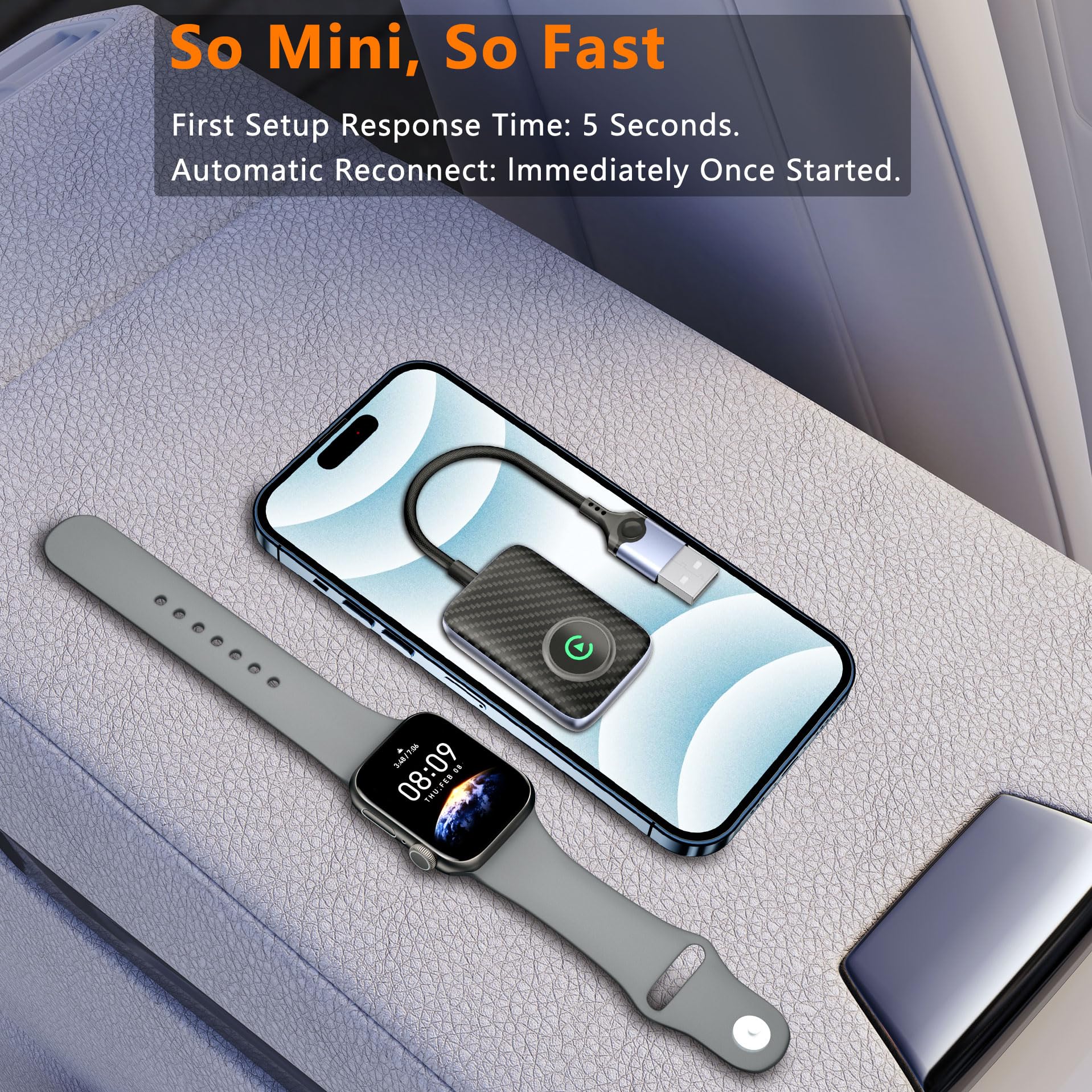 2024 Upgraded Wireless CarPlay Adapter - Convert Factory Wired to Wireless CarPlay for iPhone | Plug & Play | Multi-User Seamless Connection | Perfect for Commuting, Road Trips & Hands-Free Driving