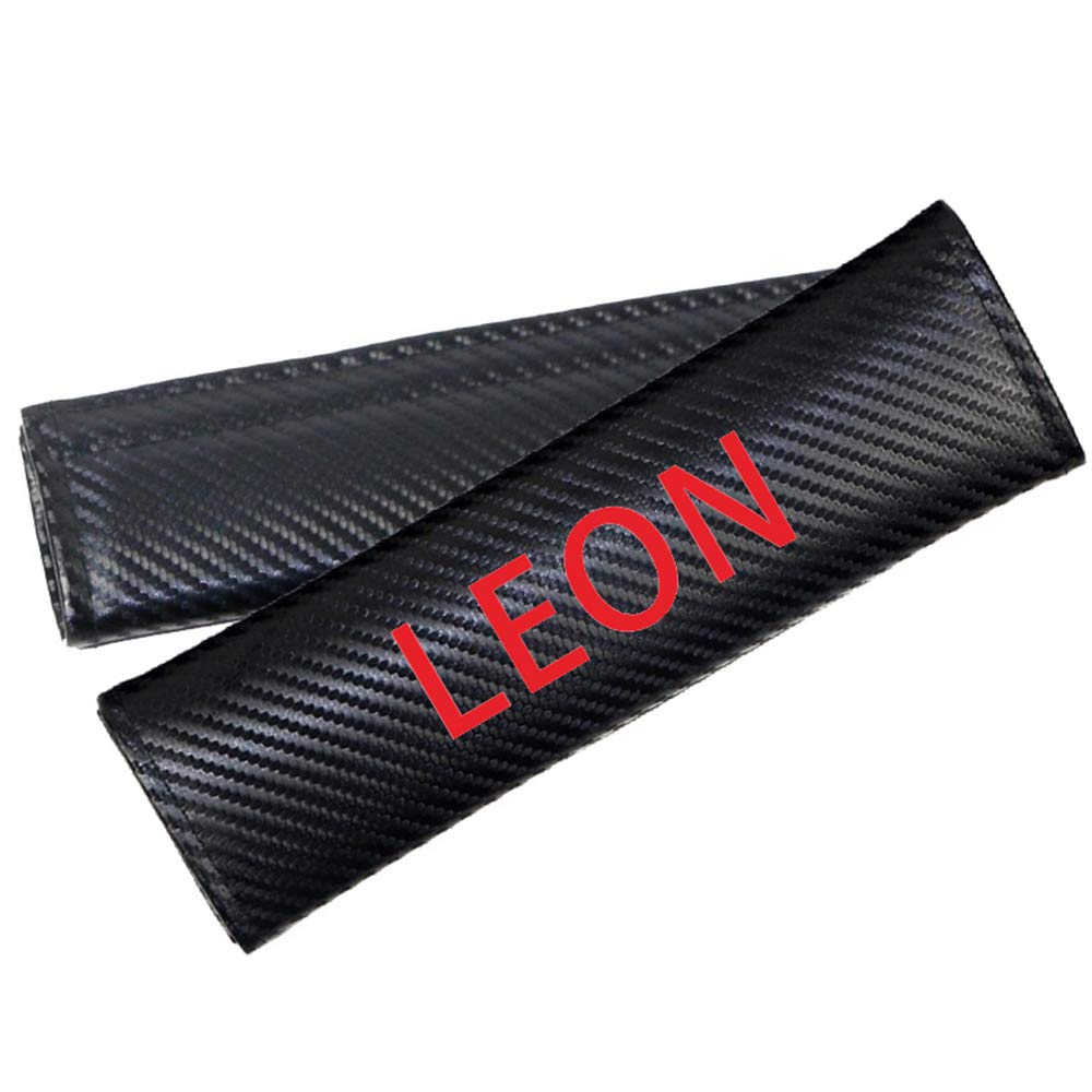 AIPOLE Carbon Fiber Seat Belt Shoulder Pads (2-Pack) - Comfortable Car Seat Belt Padding for Seat Leon | Auto Interior Accessories | Perfect for Long Drives & Road Trips