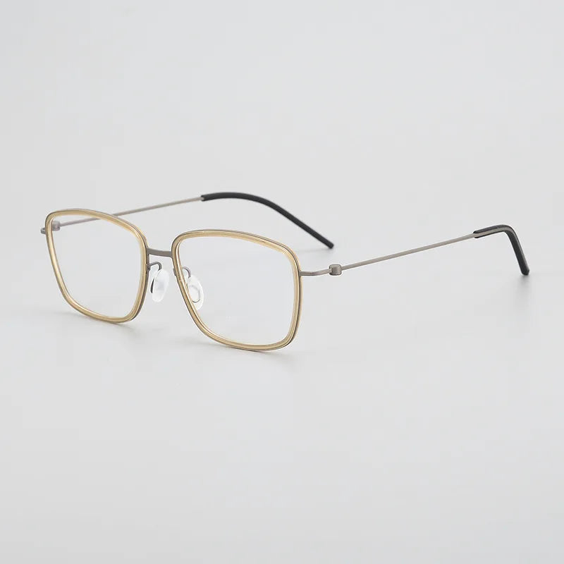 Stylish Black Square Titanium Acetate Eyeglasses for Women - Lightweight Full Rim Glasses Frame L5803 | Perfect for Office, Reading & Everyday Wear