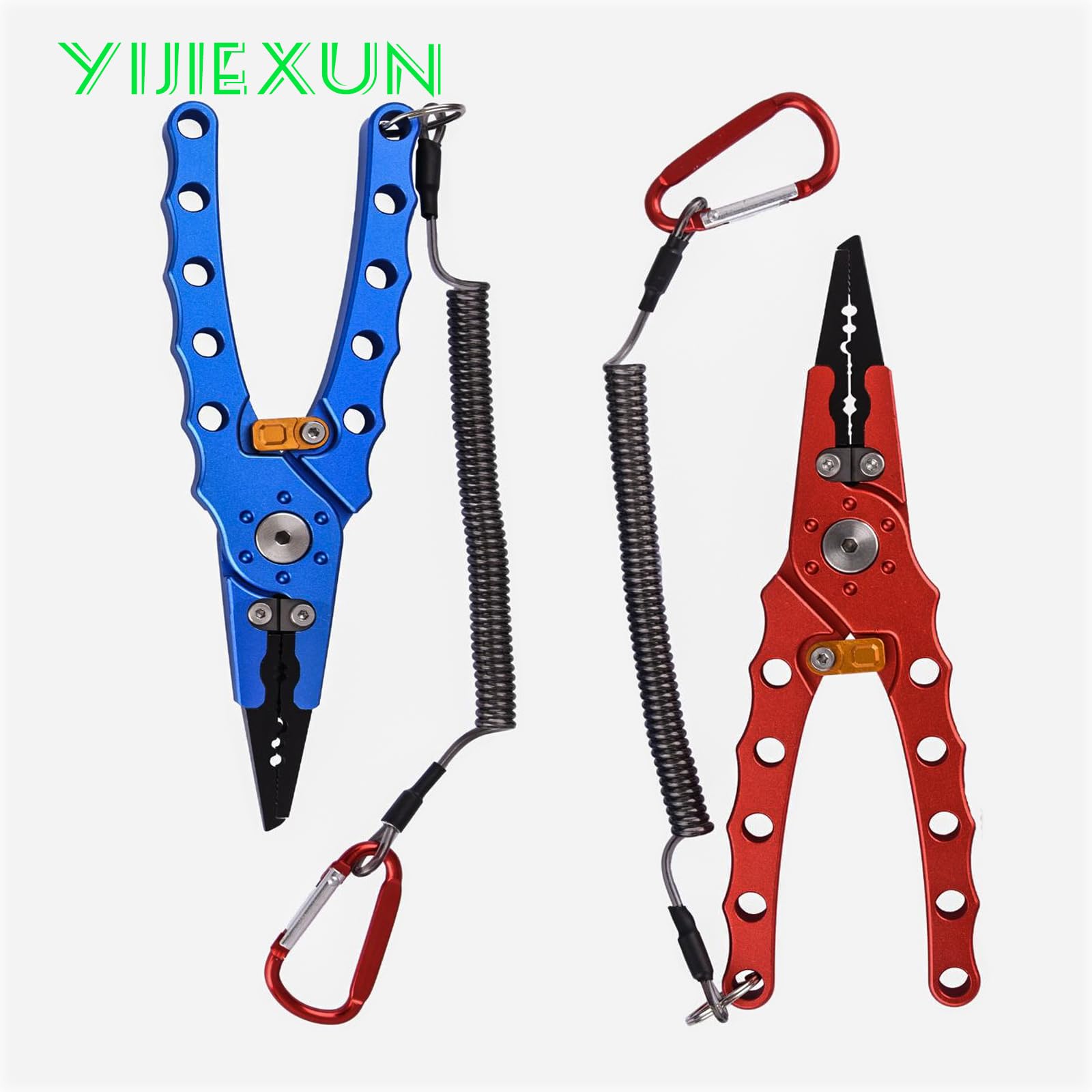 Premium Saltwater Fishing Pliers Set with Sheath, Gloves & Lanyard - Corrosion Resistant Multi-Tool for Fly Fishing, Split Ring Removal (Blue) - Ideal for Deep Sea, Surf & Freshwater Angling