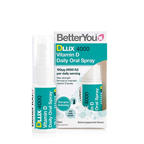 BetterYou DLux4000 Vitamin D Oral Spray 15ml - Fast Absorbing Vitamin D3 Supplement for Immune Support & Bone Health - Perfect for Busy Lifestyles & Winter Wellness